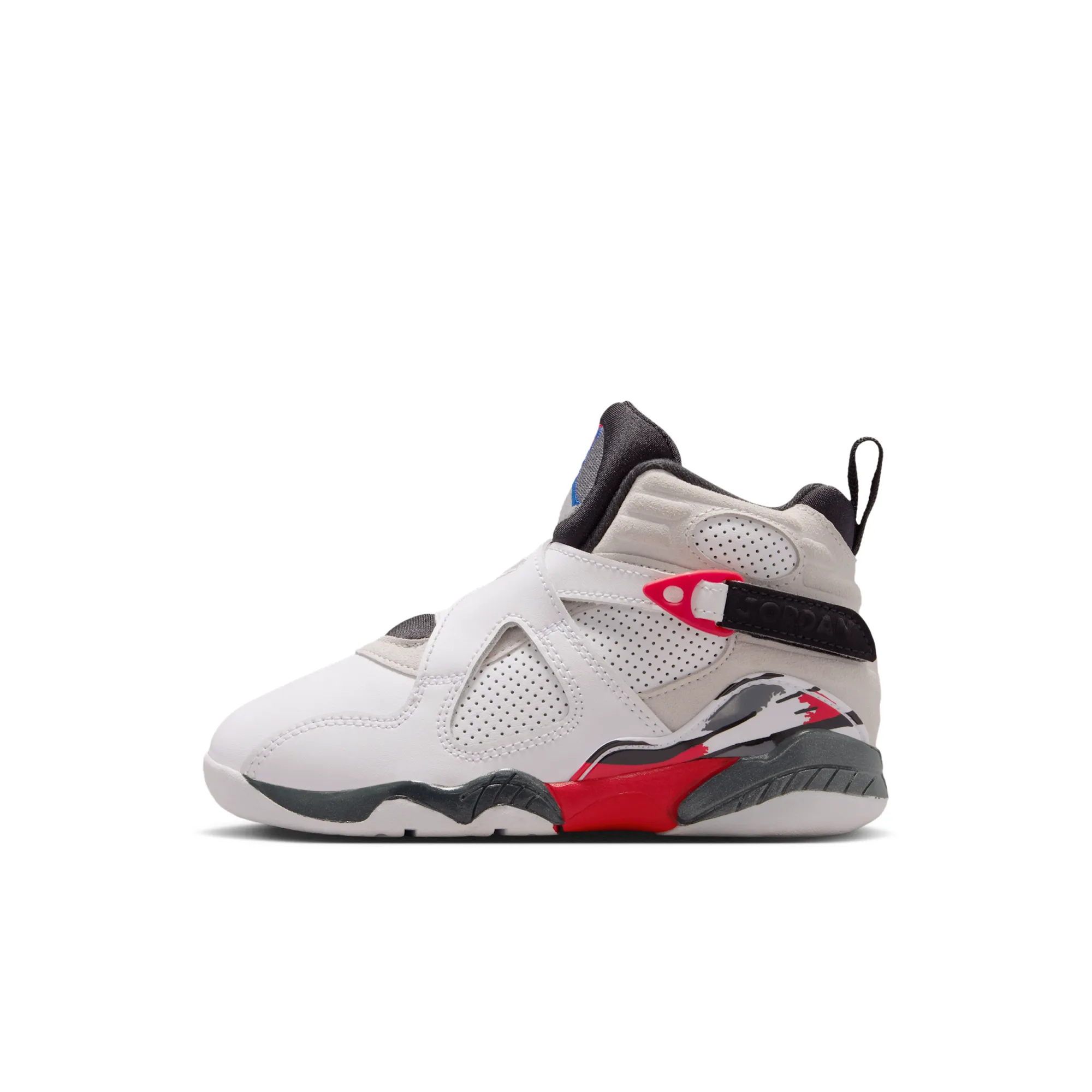 Nike Jordan 8 Retro White and True Red Younger Kids' Shoes - White