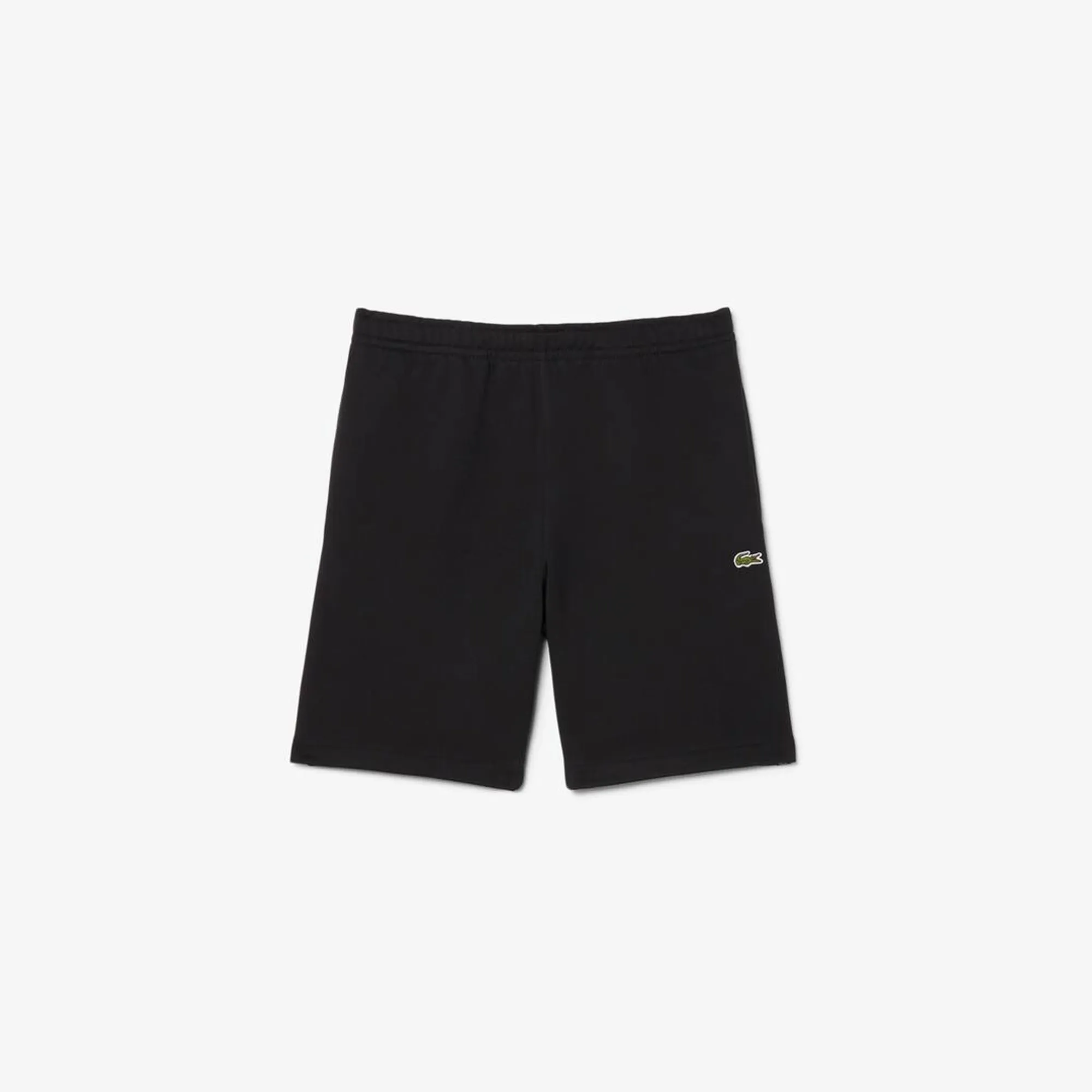 Lacoste Regular Fit Logo Stripe Fleece Shorts - Noir