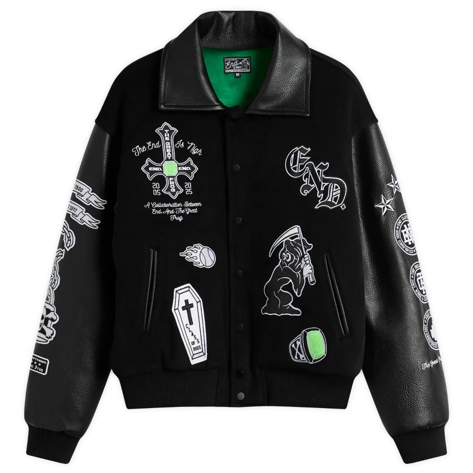 END. X The Great Frog Varsity Jacket Black/Emerald