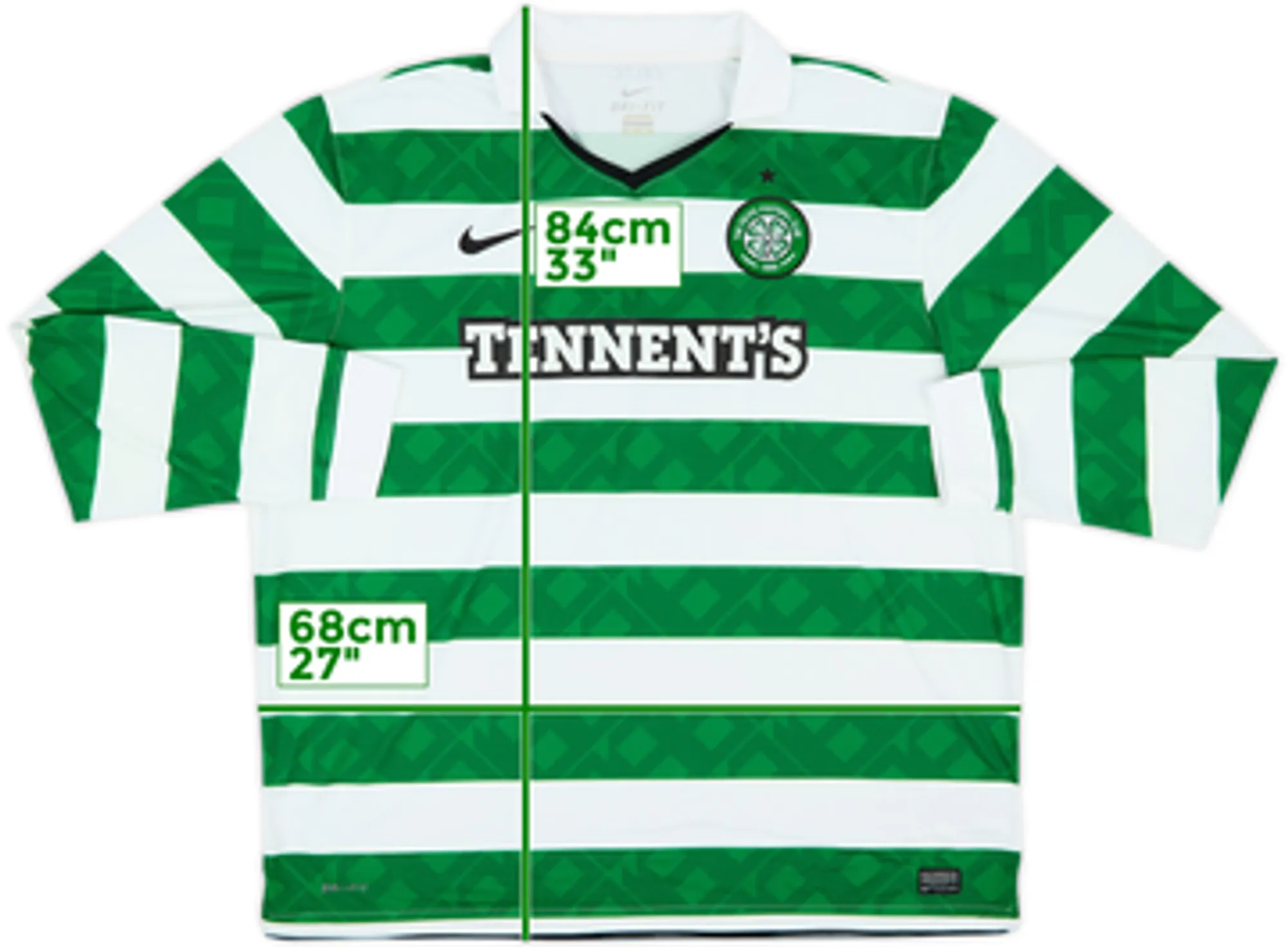 2010-12 Celtic Home L/S Shirt - 6/10 - (XXL)