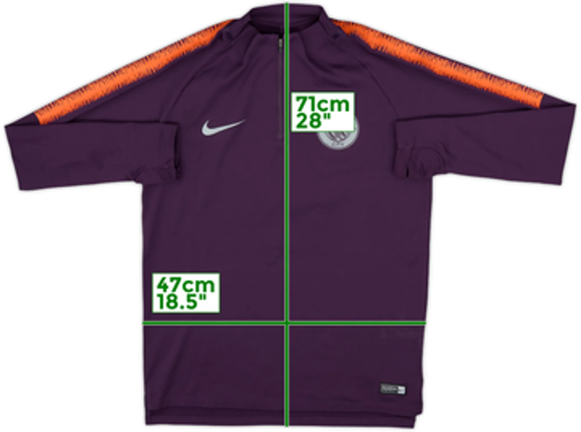 2018-19 Manchester City Nike 1/4 Zip Training Top - 7/10 - (M)