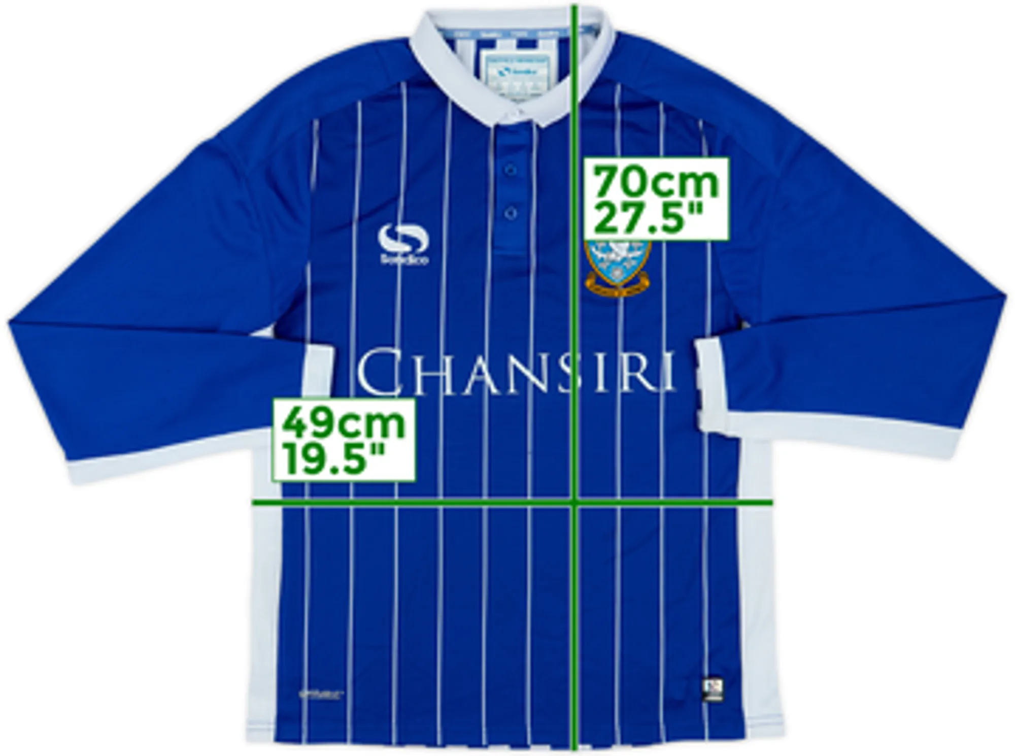 2016-17 Sheffield Wednesday Home L/S Shirt - 8/10 - (S)