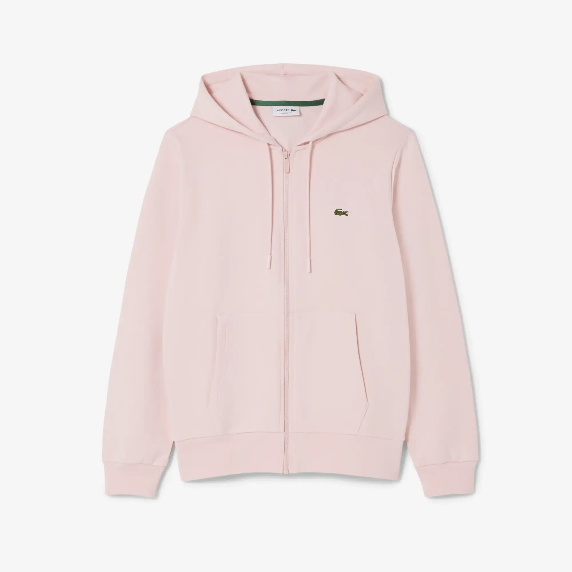 Lacoste Zip-Up Fleece Hoodie - Light Pink