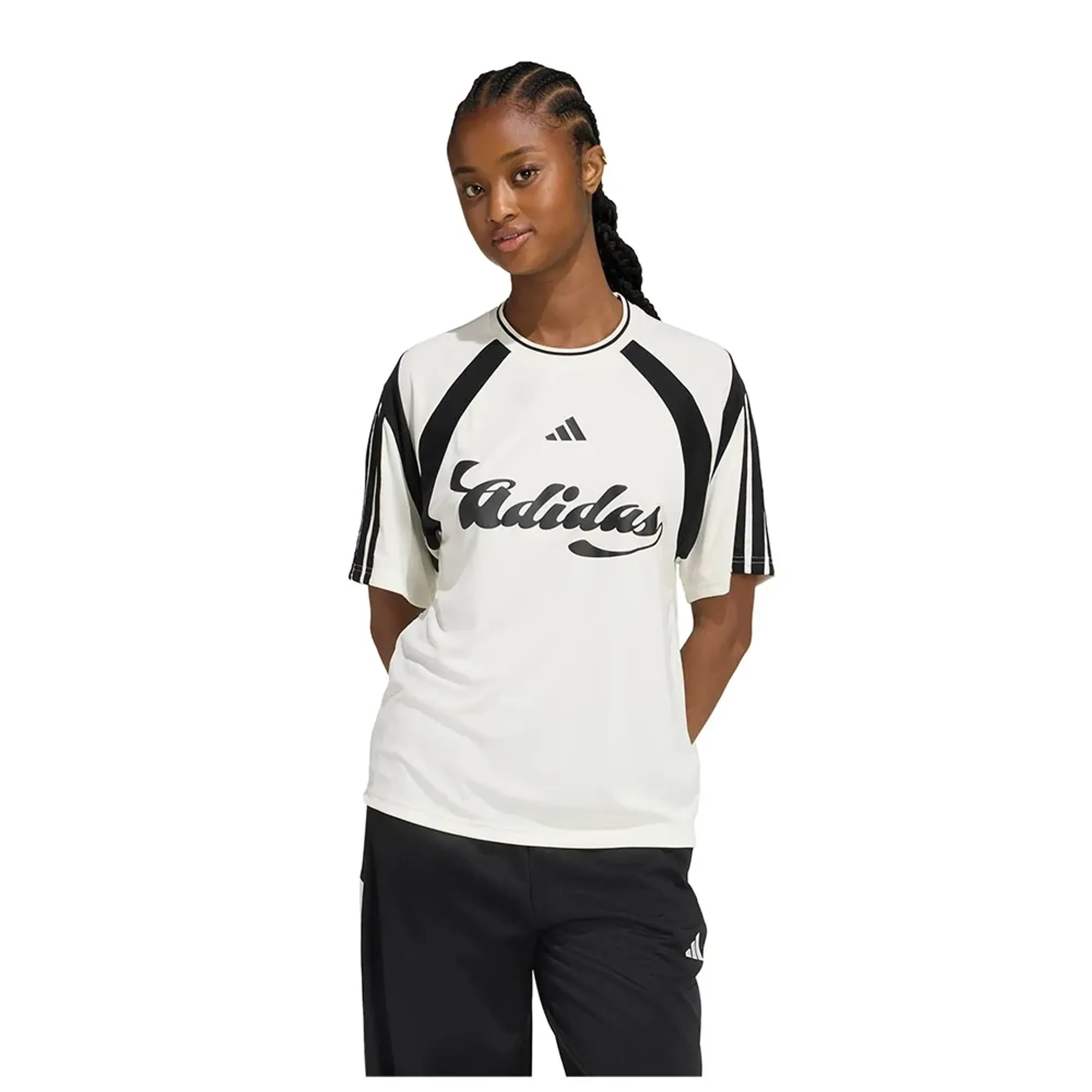 T-Shirt Adidas W Her Tee Off White/ Black M
