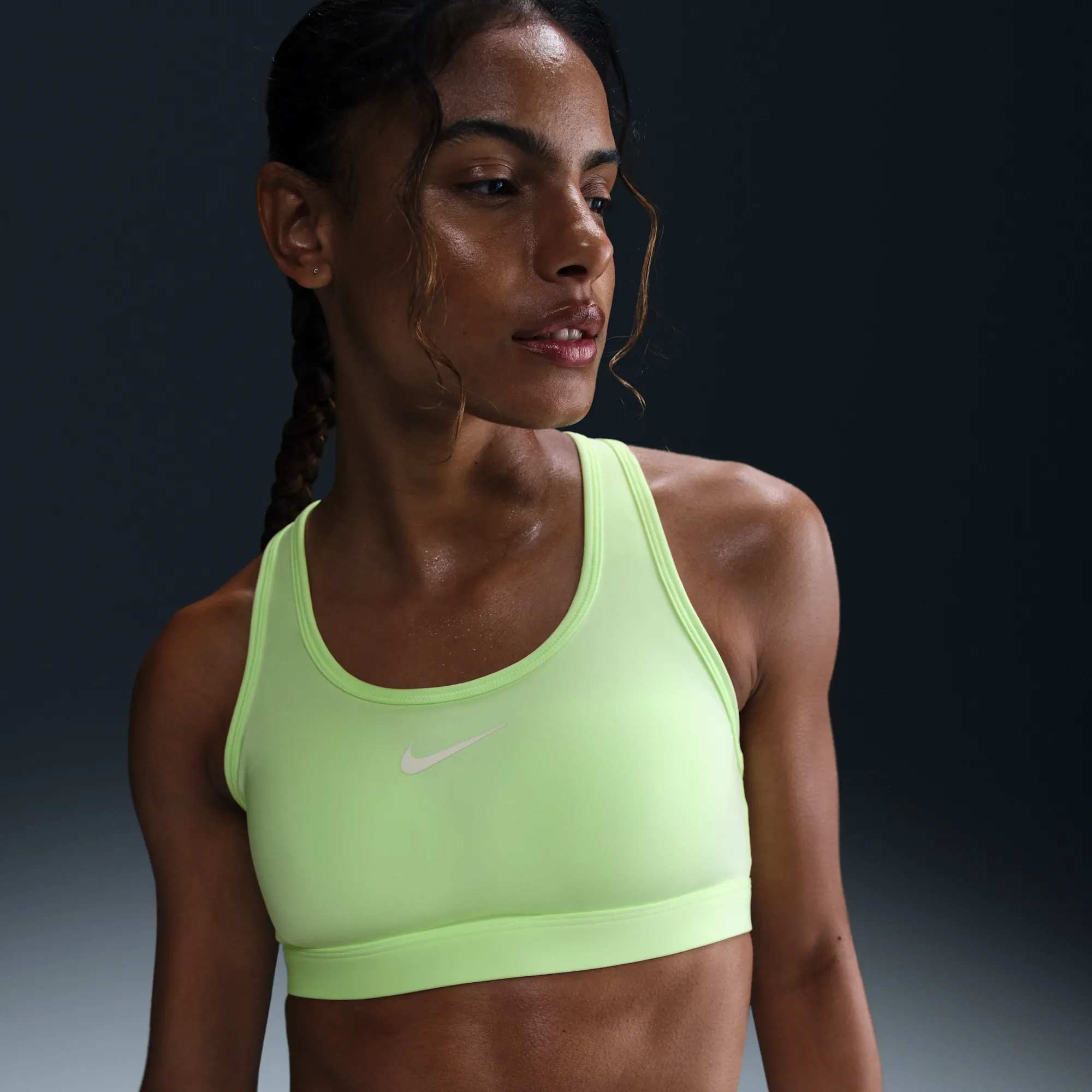 Nike Swoosh Medium-Support Women's Padded Sports Bra - Yellow - Polyester