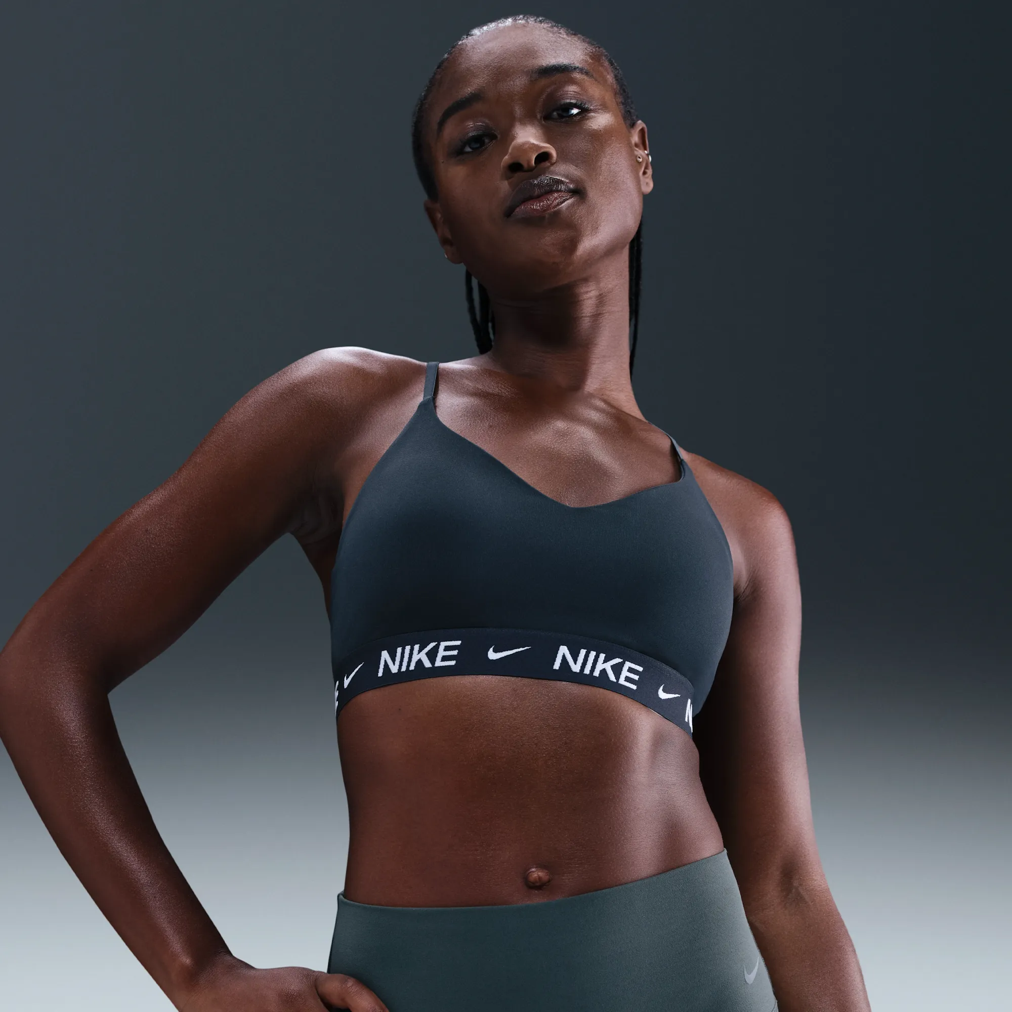 Nike Indy Light-Support Women's Padded Adjustable Sports Bra - Green