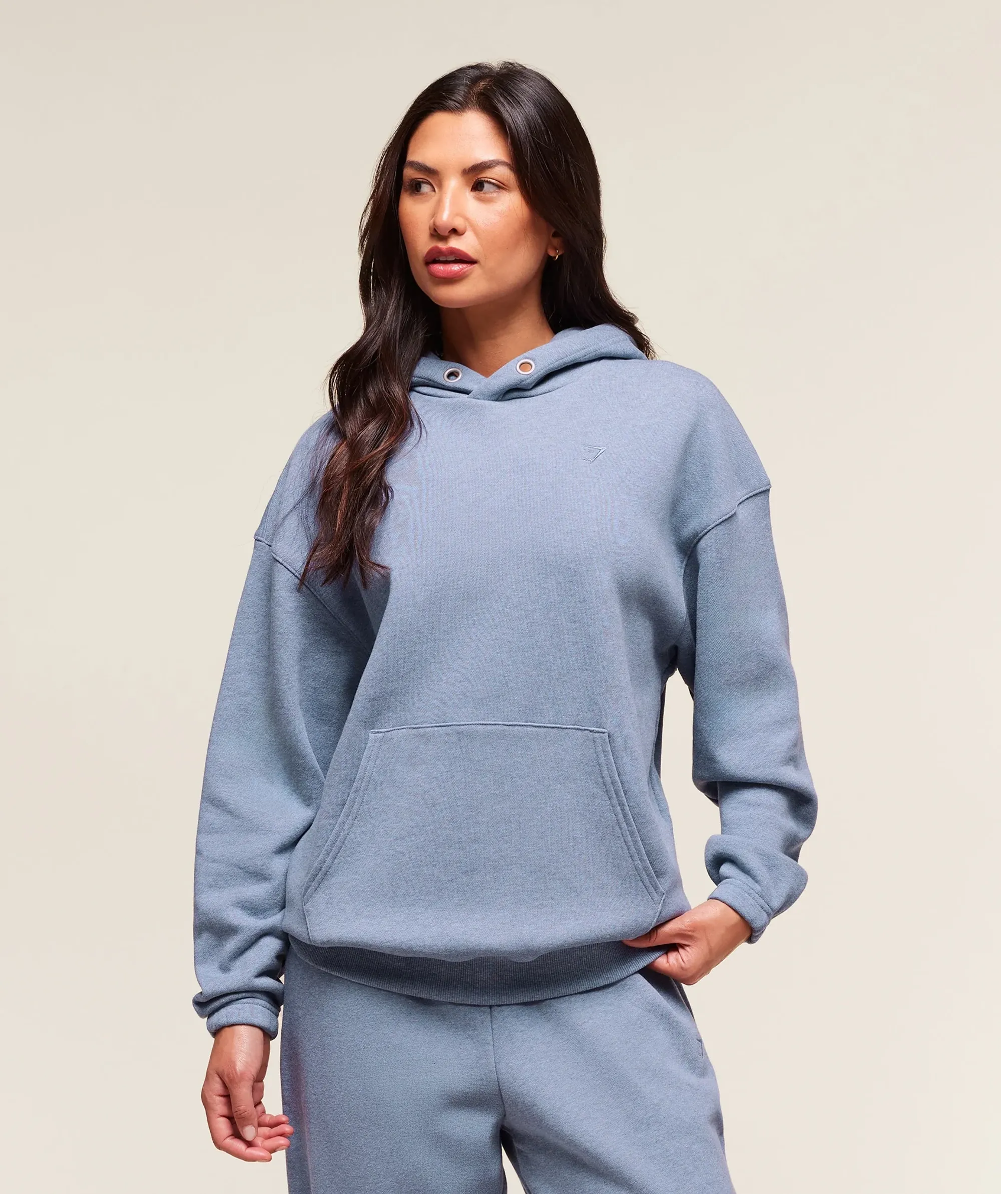 Gymshark Rest Day Sweats 2.0 Oversized Hoodie - Worn Blue Marl