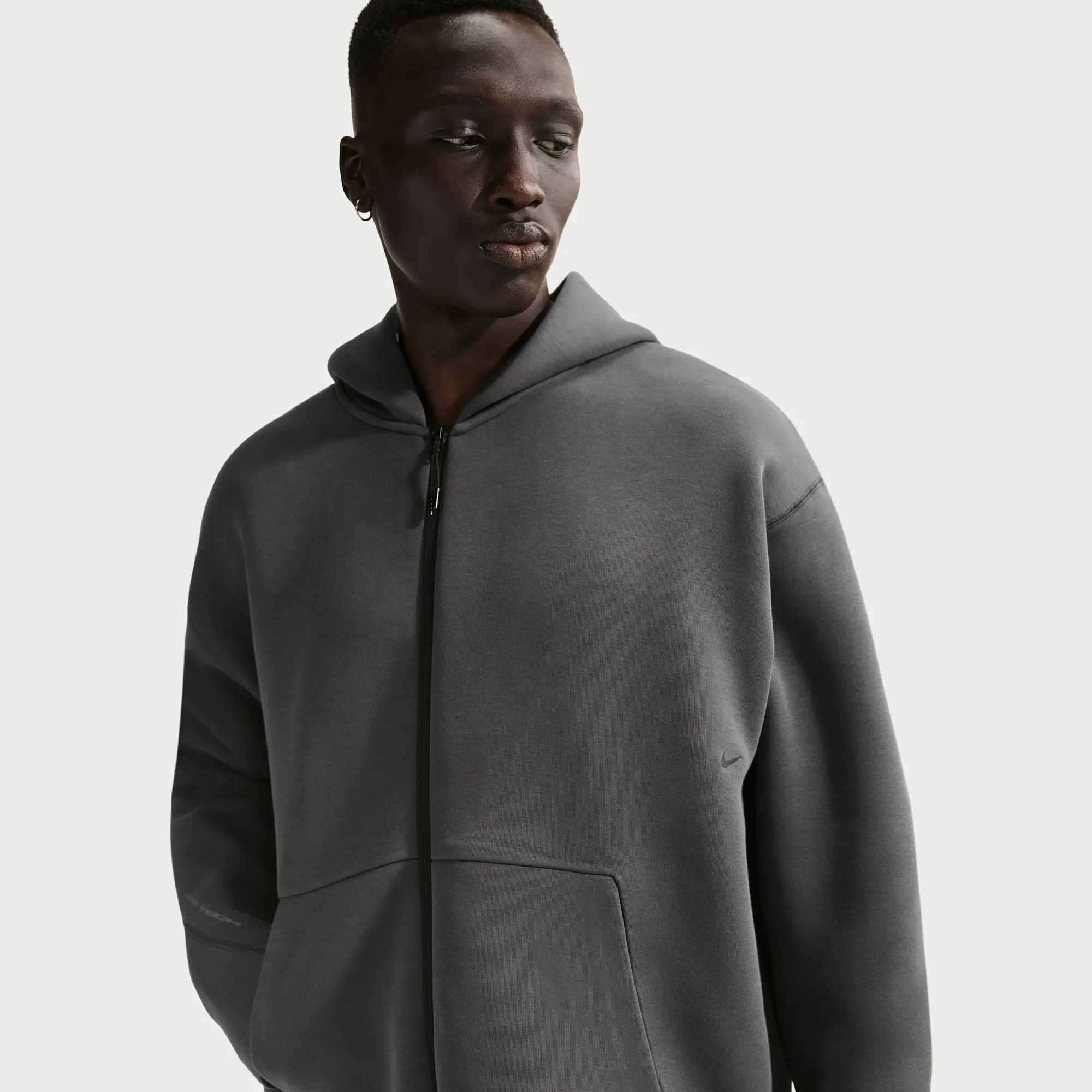 Nike Tech Men's Fleece Full-Zip Hoodie - Grey - Fleece