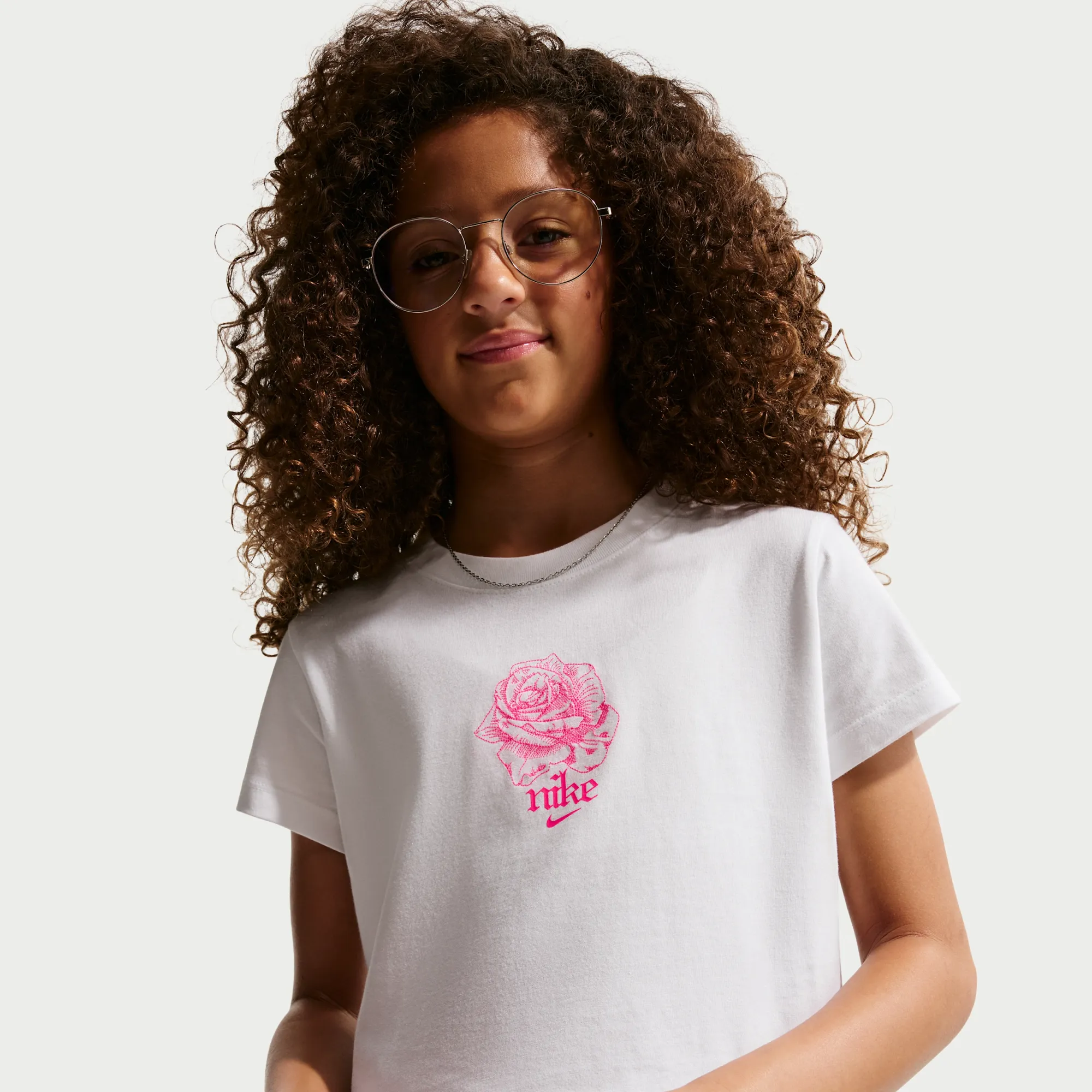 Nike Older Kids' (Girls') Cropped T-Shirt - White