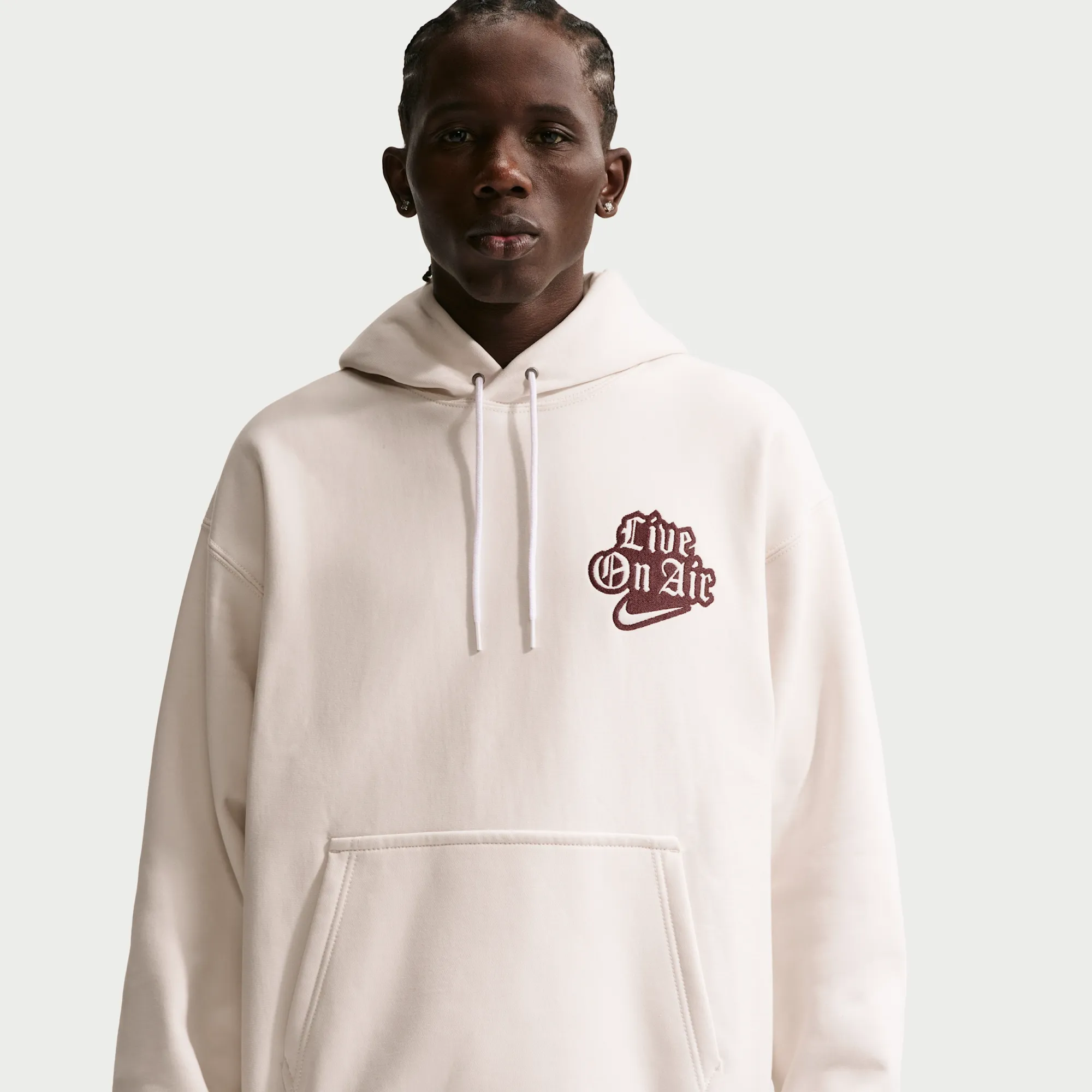 Nike Solo Swoosh Men's Fleece Hoodie - Grey - Fleece