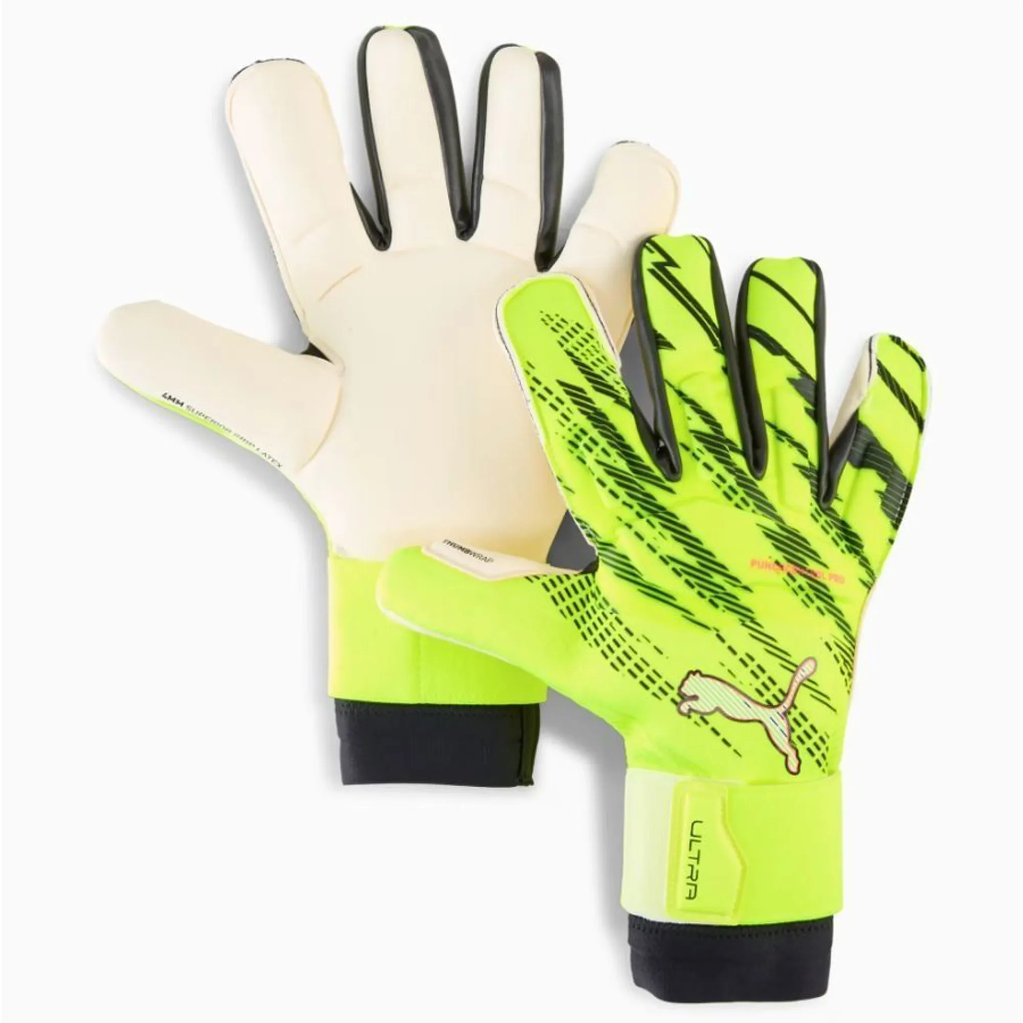 PUMA Ultra Ultimate Hybrid Goalkeeper Gloves, Yellow Alert/Black, size 10