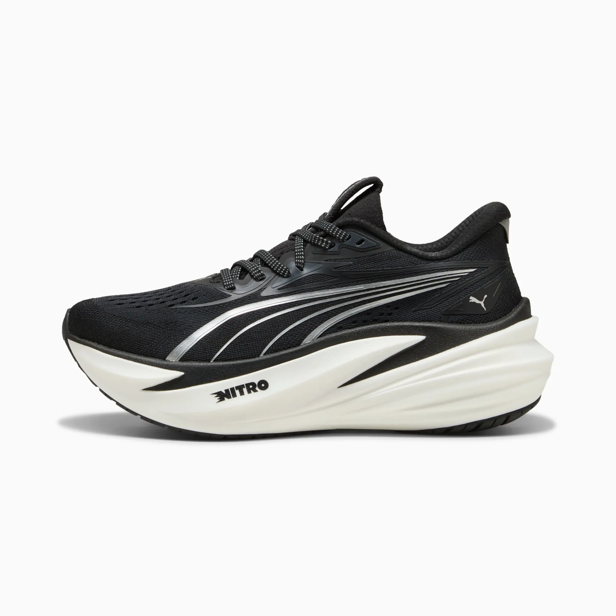 PUMA Magmax Nitroâ¢ 2 Running Shoes Women, Black/White, size 3