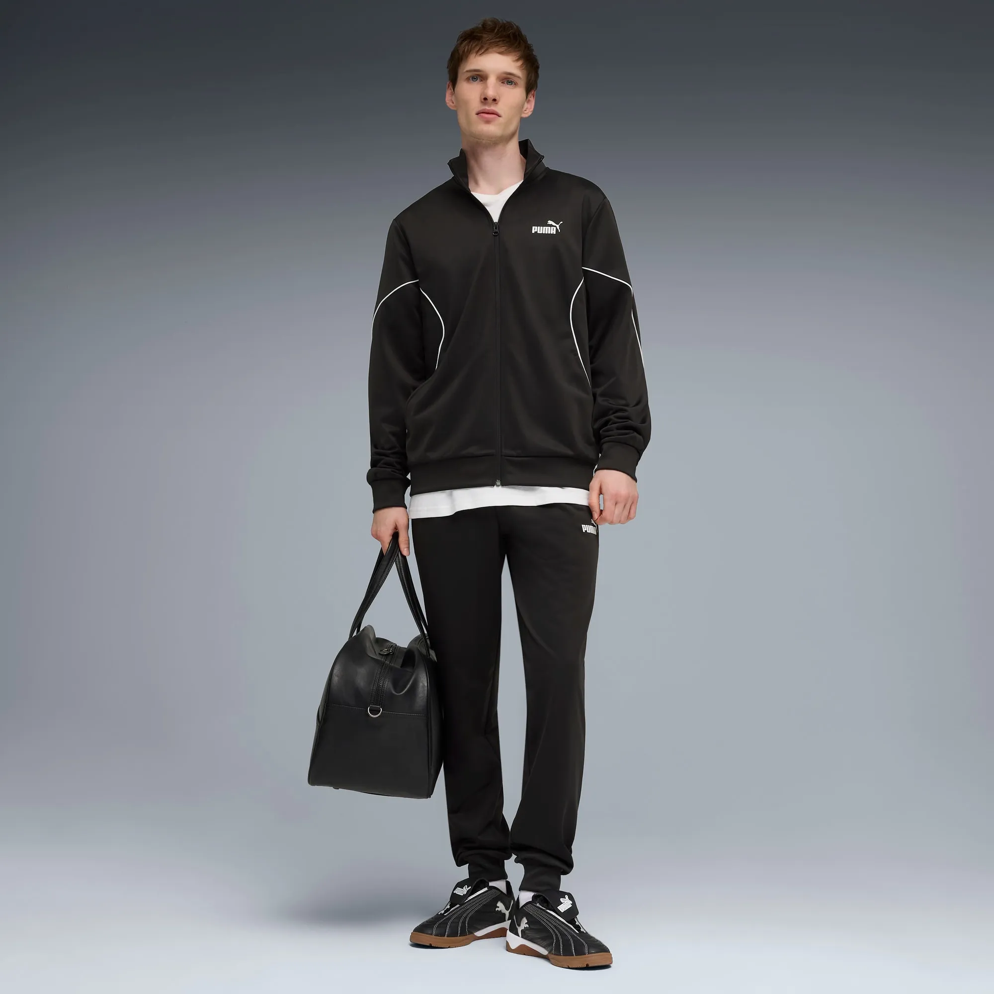 PUMA Piping Tracksuit Men, Black, size Large