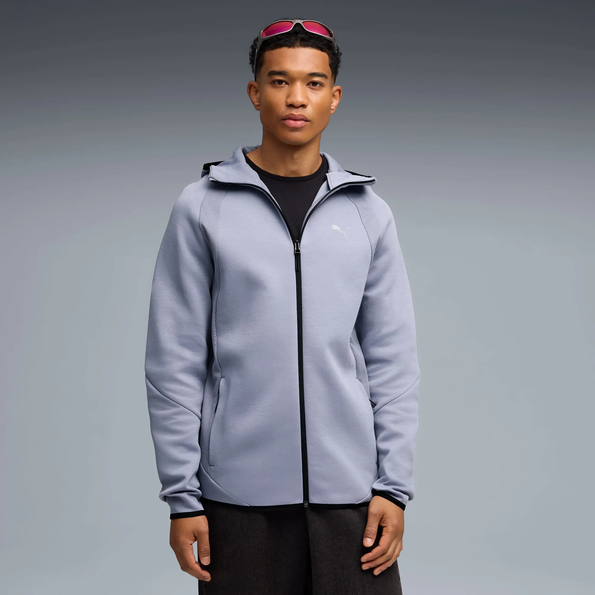 PUMA Evostripe Full-Zip Hoodie Men, Grey Sky, size Large