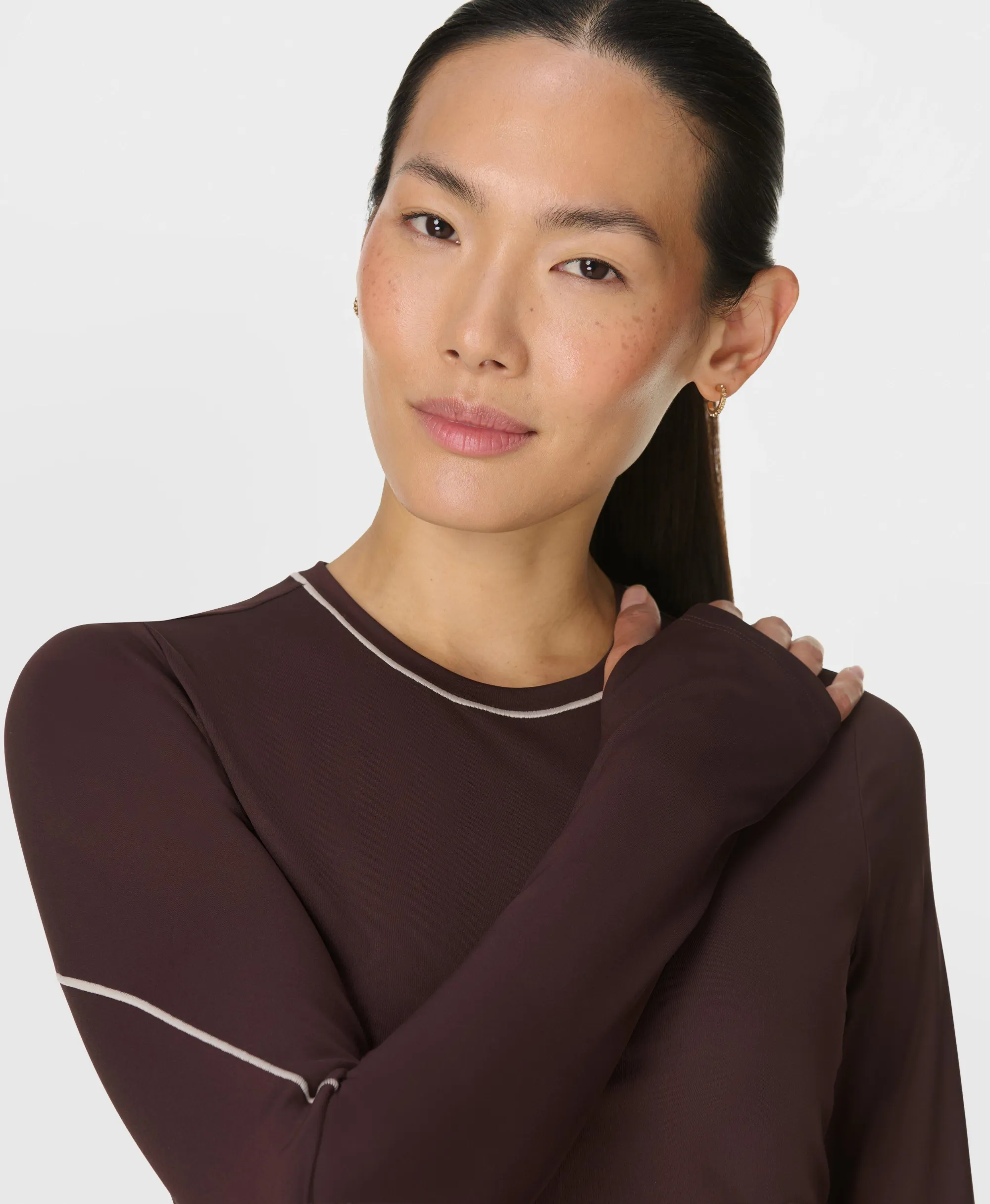 Power Contrast Stitch Long Sleeve Top