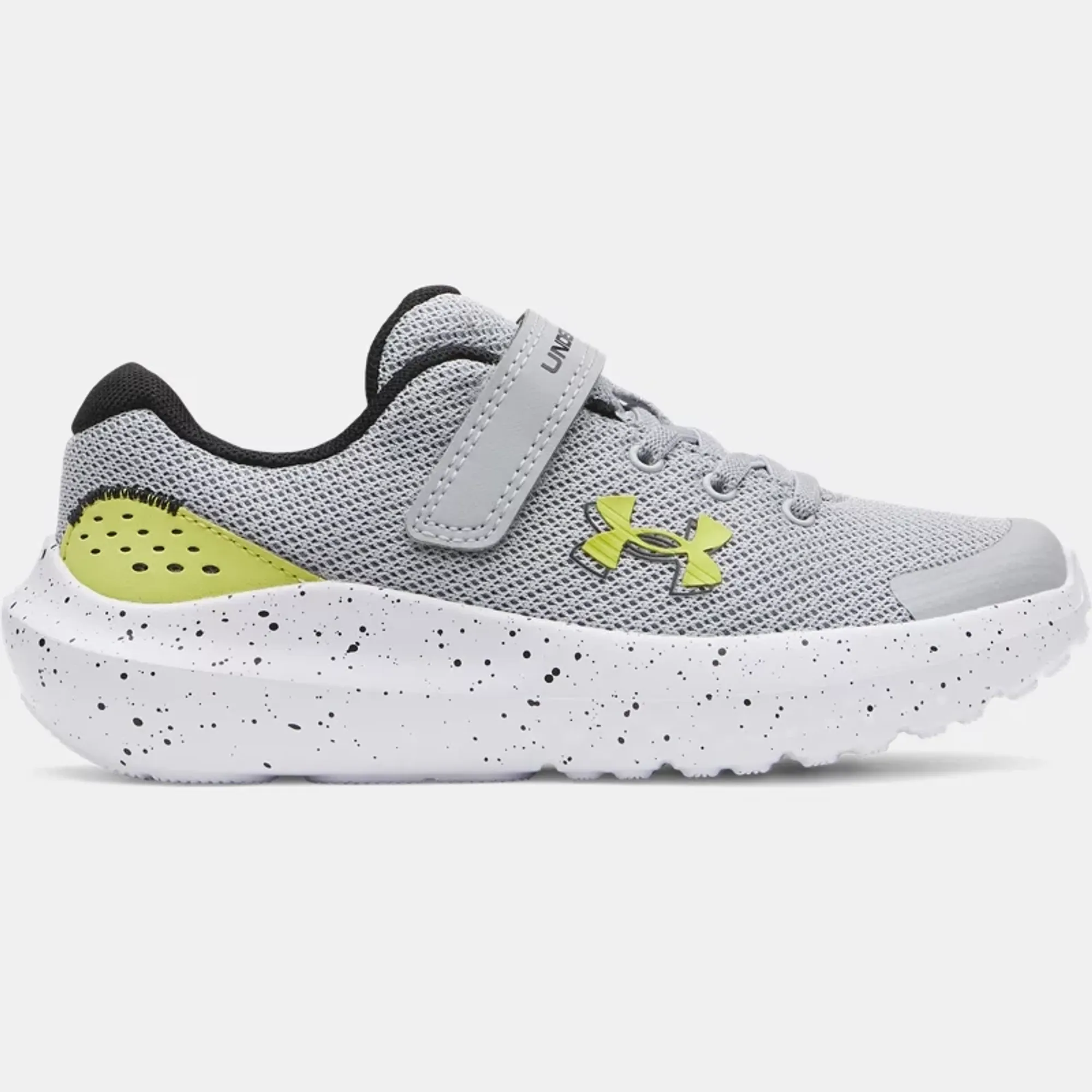 Under Armour  Surge 4 AC Boys' Pre-School Running Shoes Mod Gray / Black / Lumin Yellow 13.5