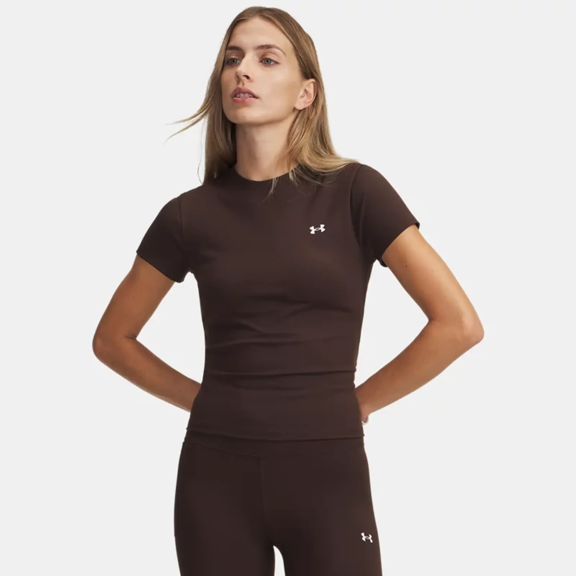Under Armour  Motion EMEA Women's Fitted Short Sleeve Kona Brown / White L