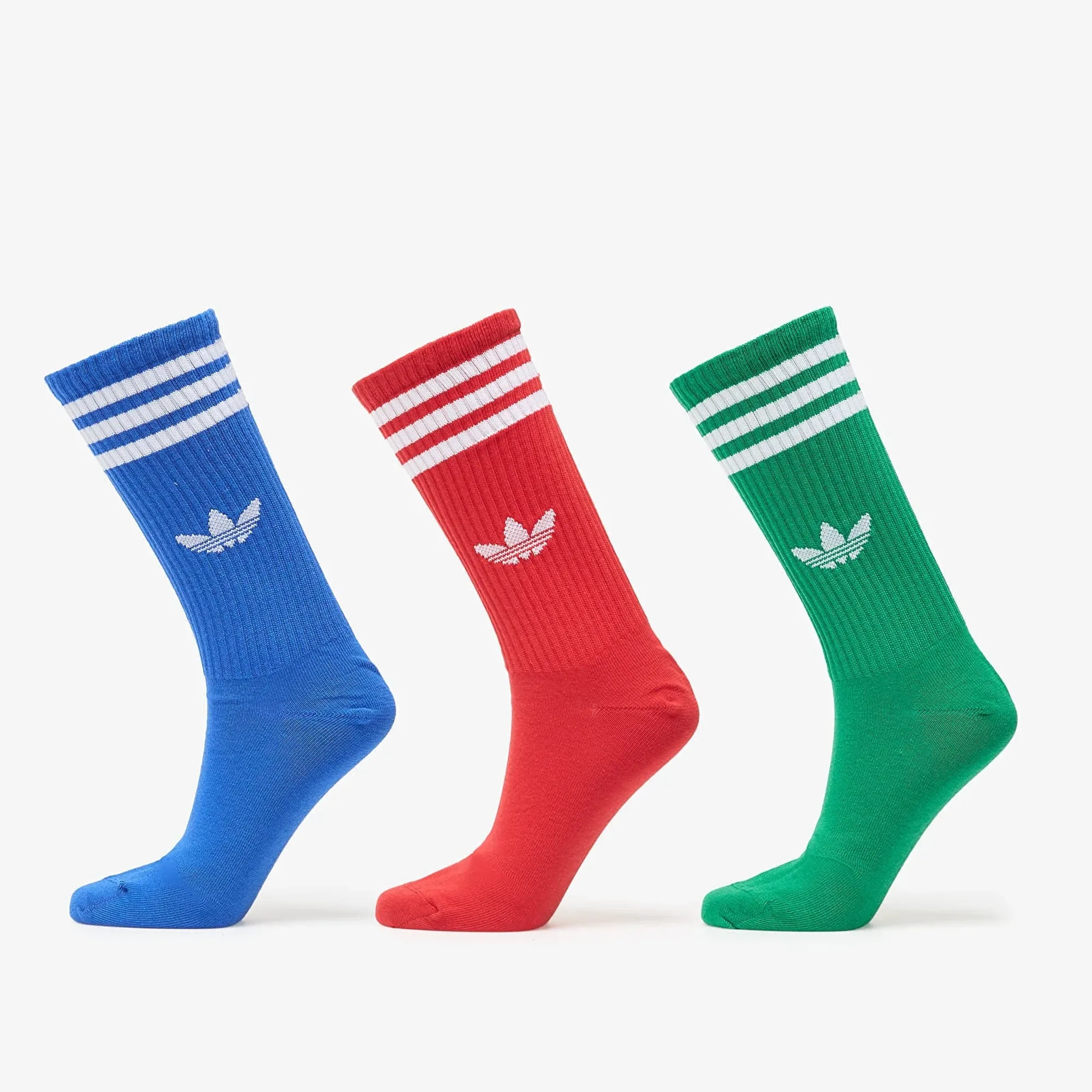 Adidas 3S High Crew Socks 3-Pack Blue/ Better Scarlet/ Green S