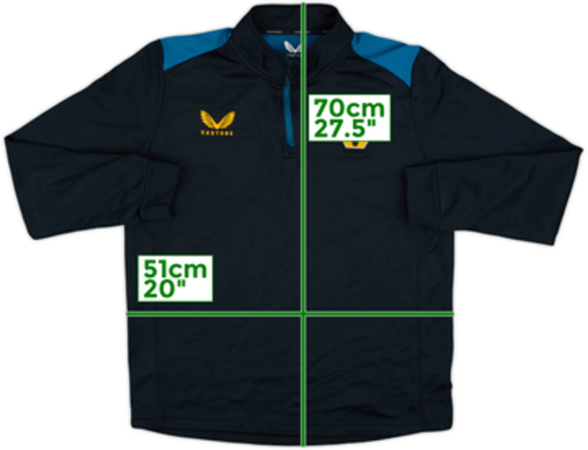 2022-23 Wolves Castore 1/4 Zip Drill Top - 8/10 - (M)