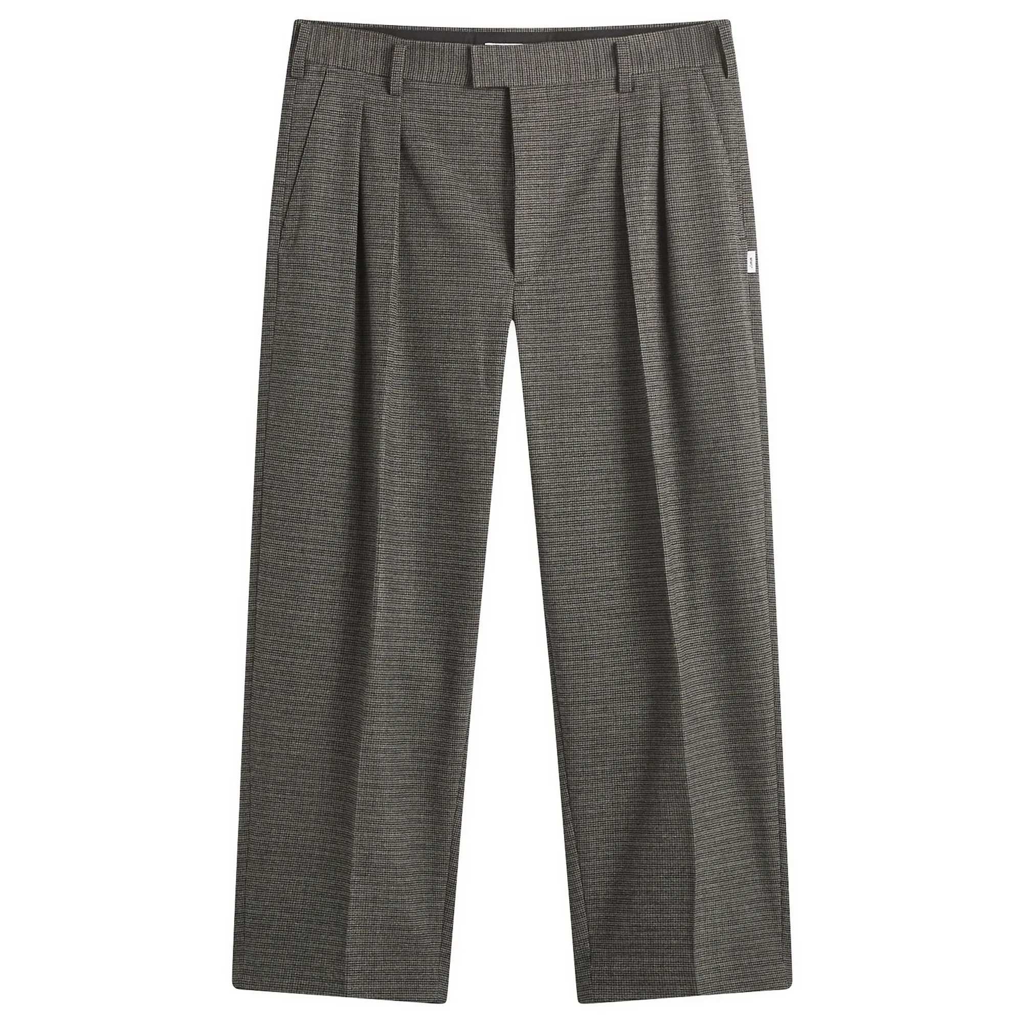 WTAPS Men's Glen Check Two Tuck Trousers Gray
