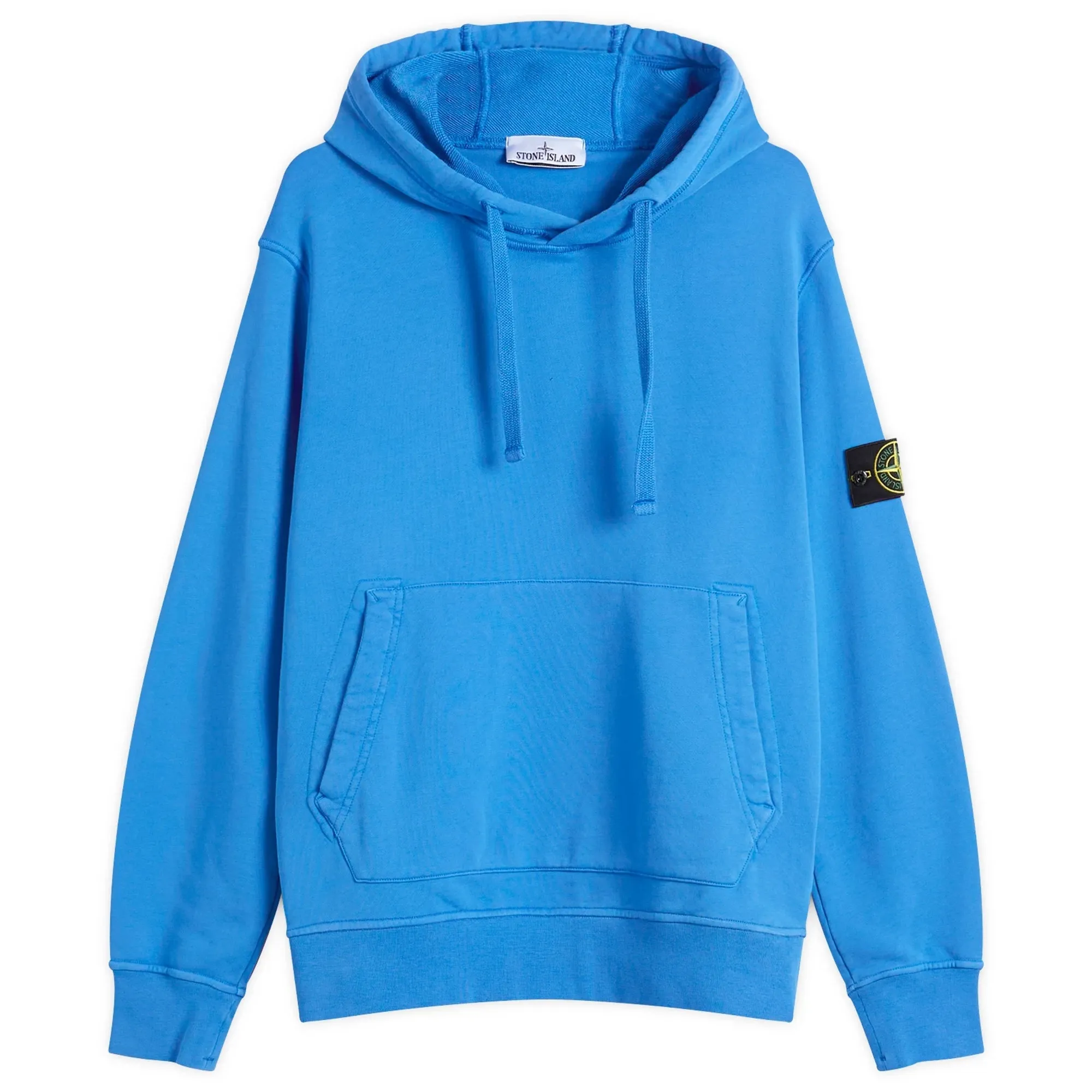 Stone Island Men's Garment Dyed Hoodie Bright Blue