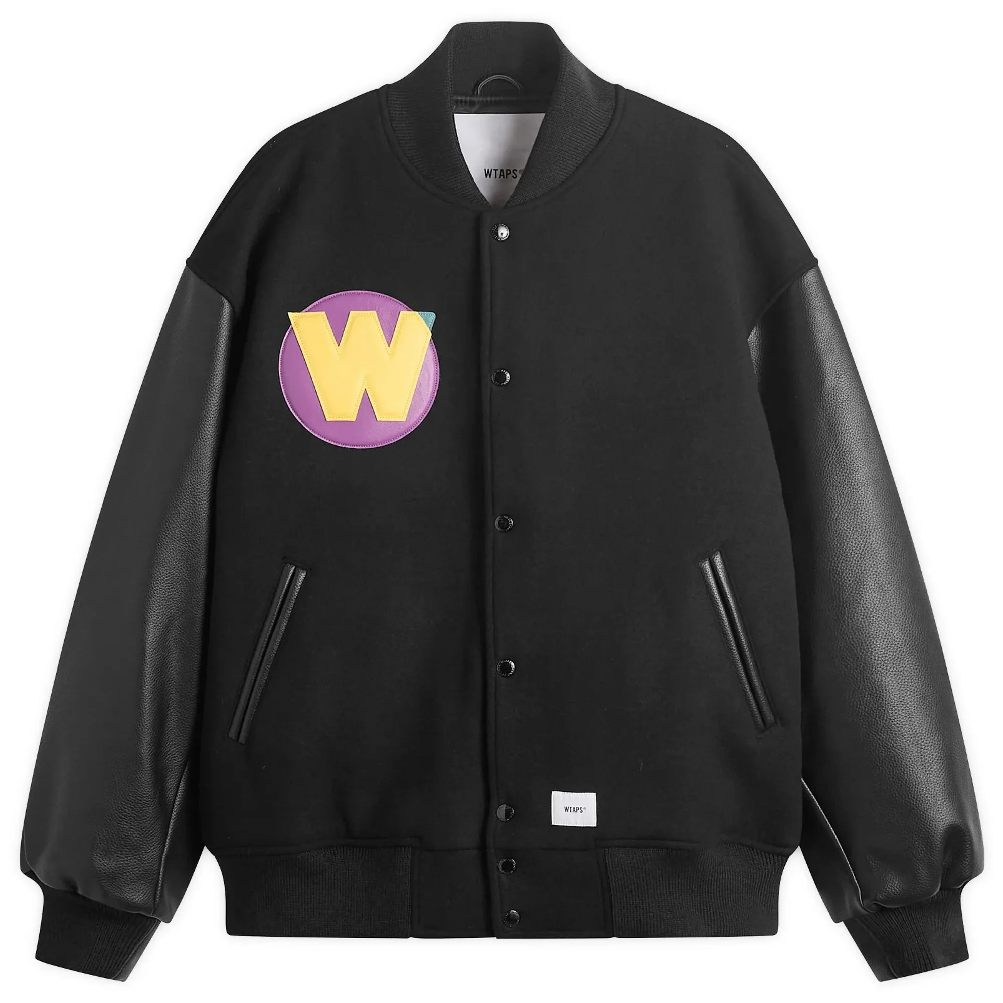WTAPS Men's Applique Varsity Jacket Black