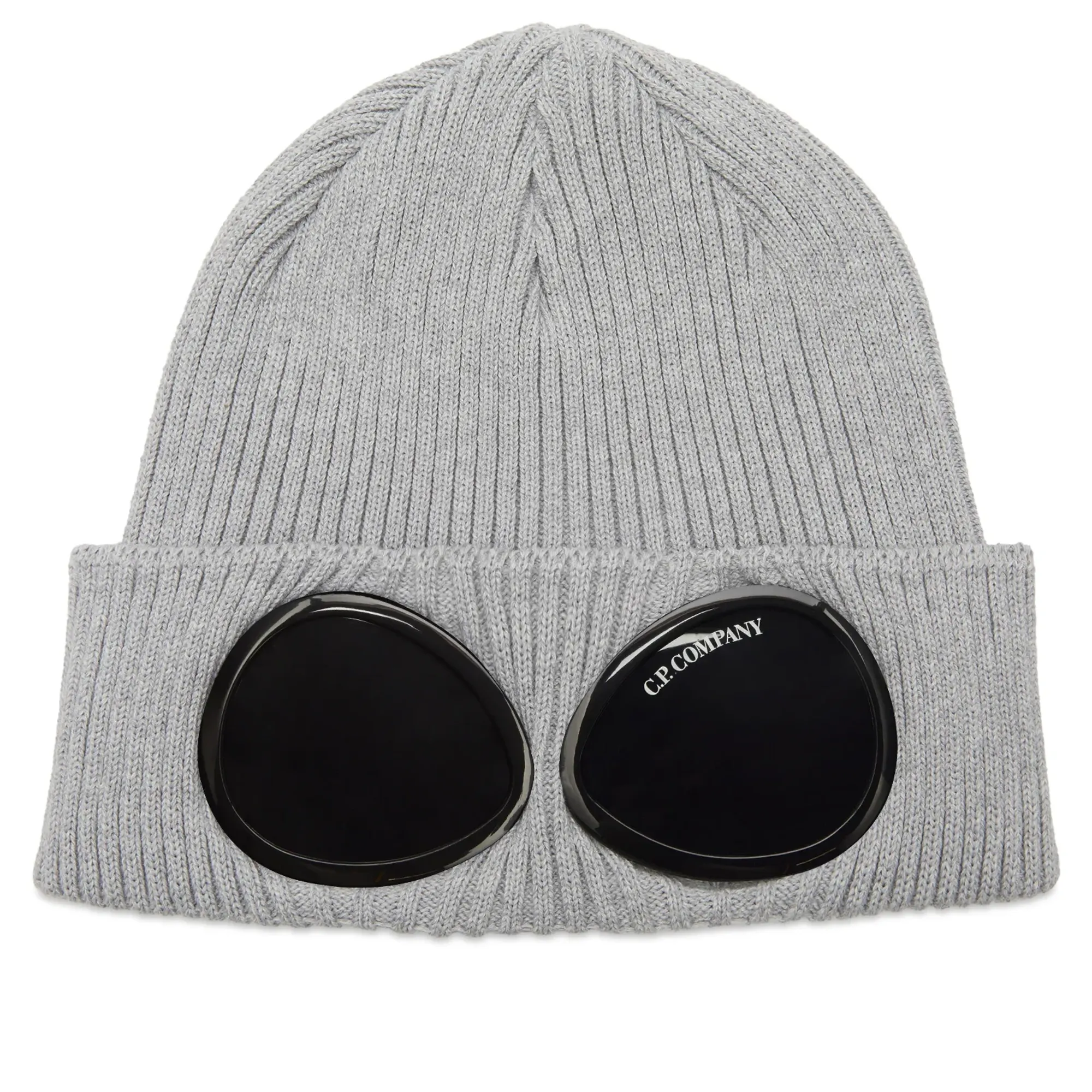 C.P. Company Men's Cotton Goggle Beanie Grey Melange