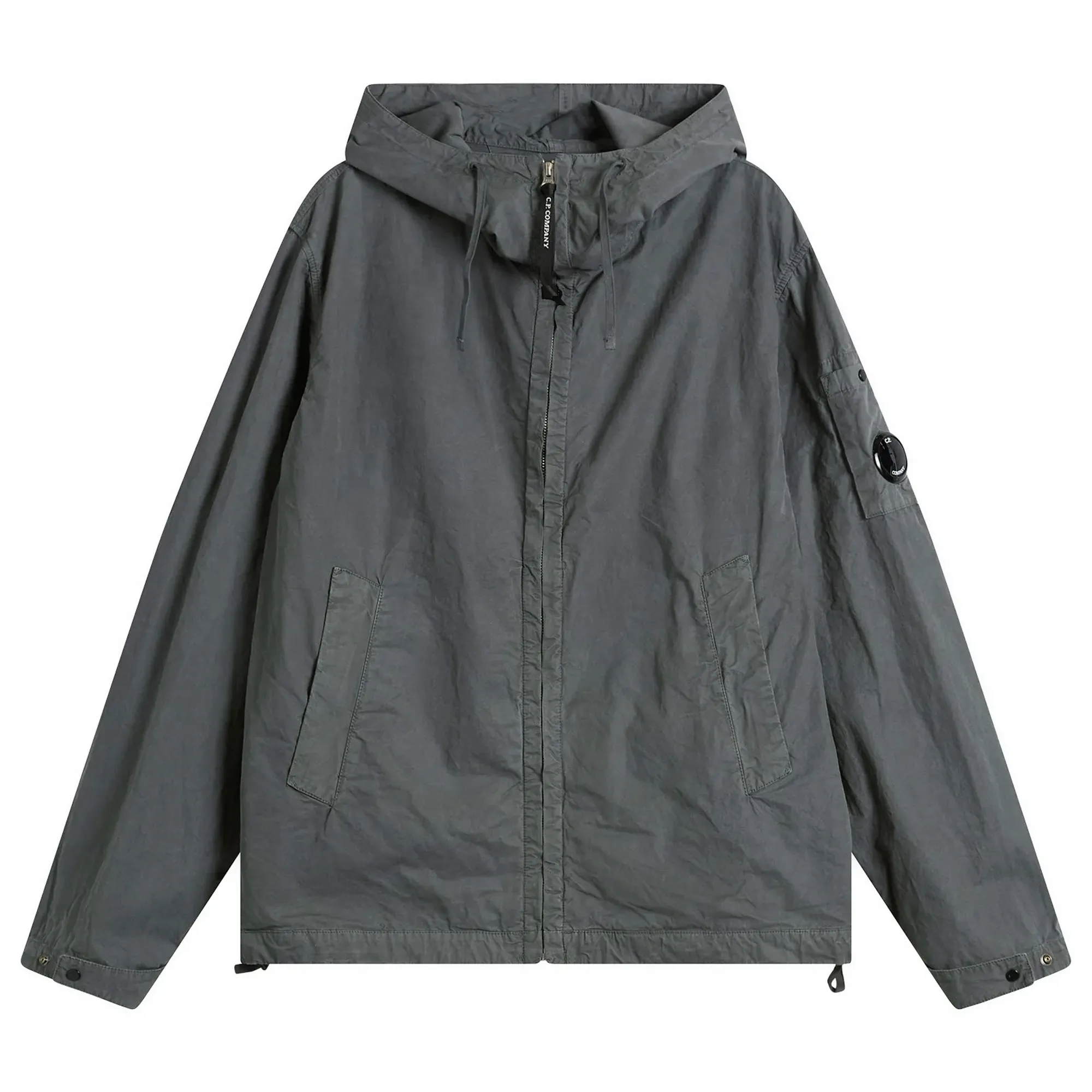 C.P. Company Men's Micro-Reps Hooded Lens Jacket Gunmetal
