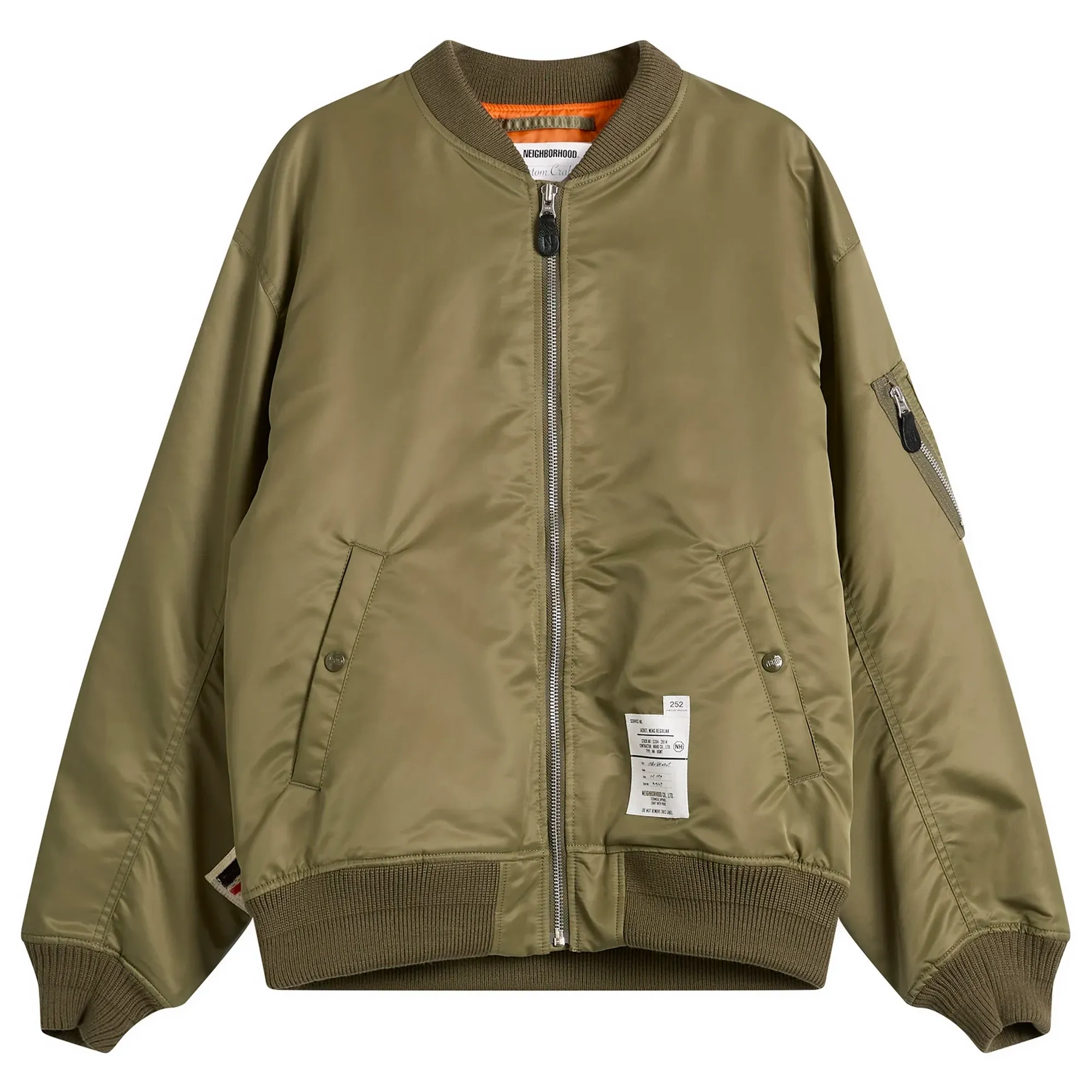 Neighborhood Men's Mod Patch MA-1 Flight Jacket Olive Drab