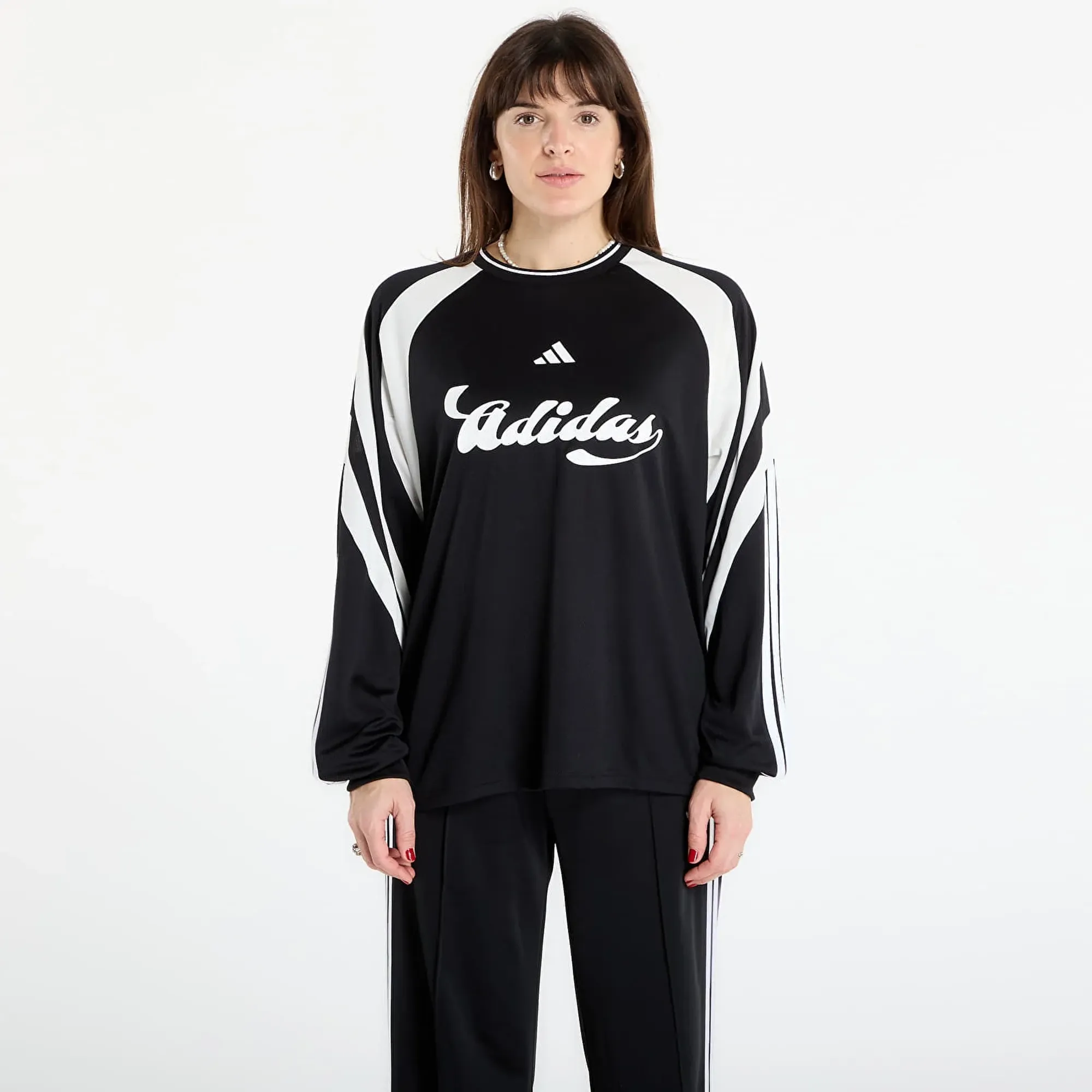 T-Shirt Adidas W Her Ls Black/ Off White Xl