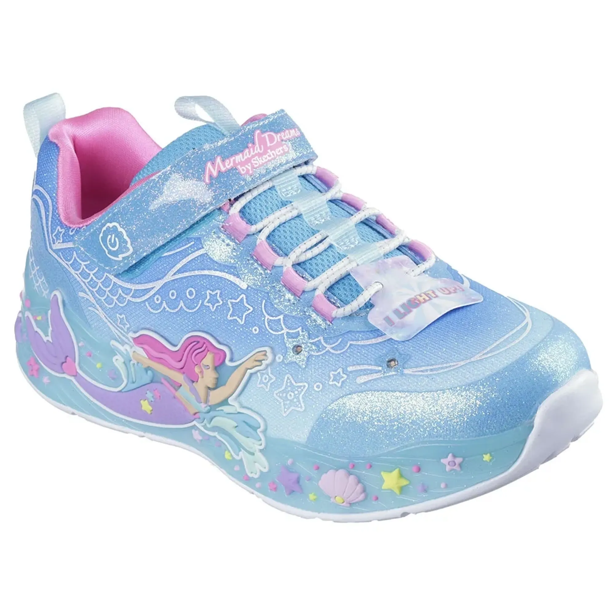 Skechers Girls S-Lights: Mermaid Dreams Sneaker in Blue