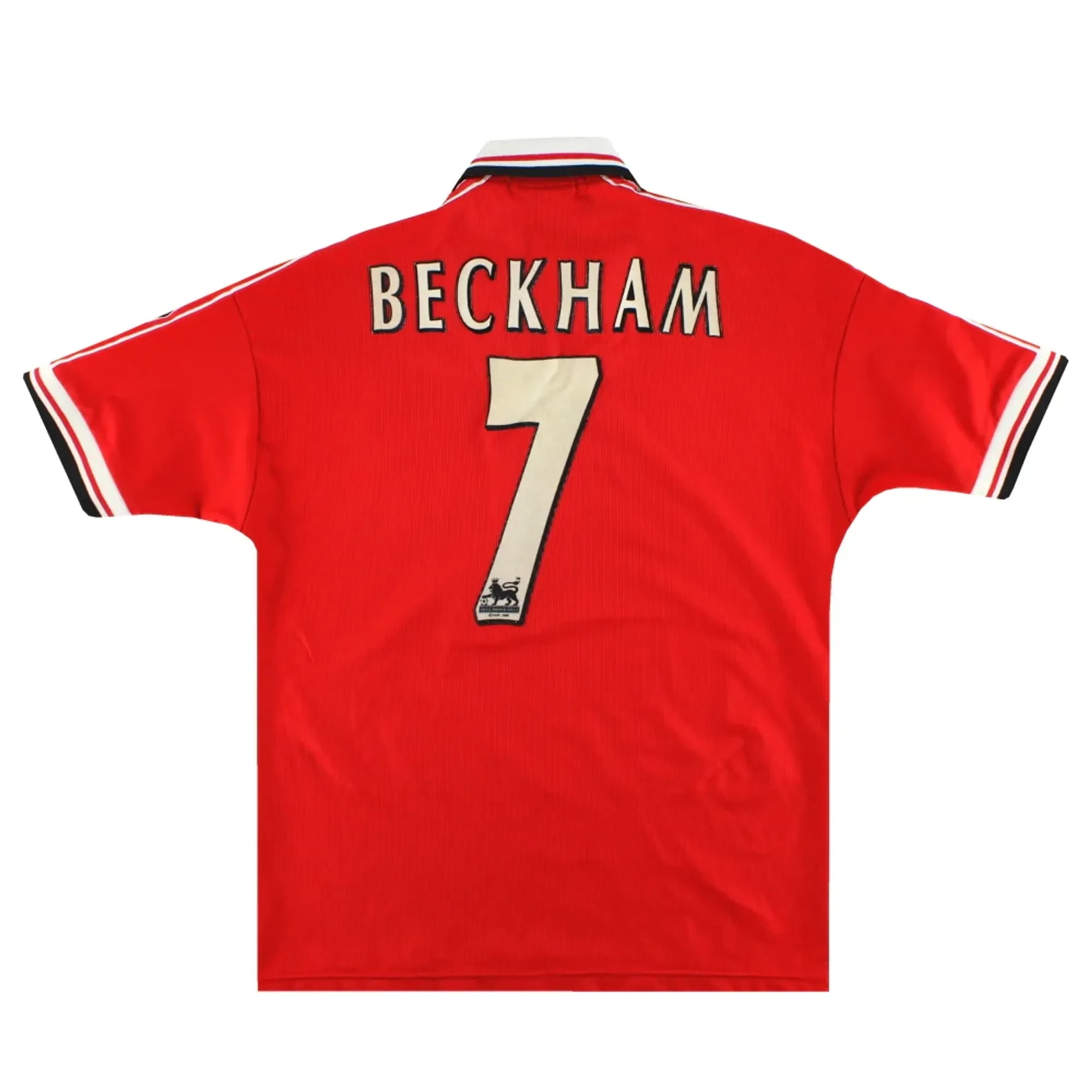 1998-00 Manchester United Umbro Home Shirt Beckham #7 L - Manchester United / Very Good 