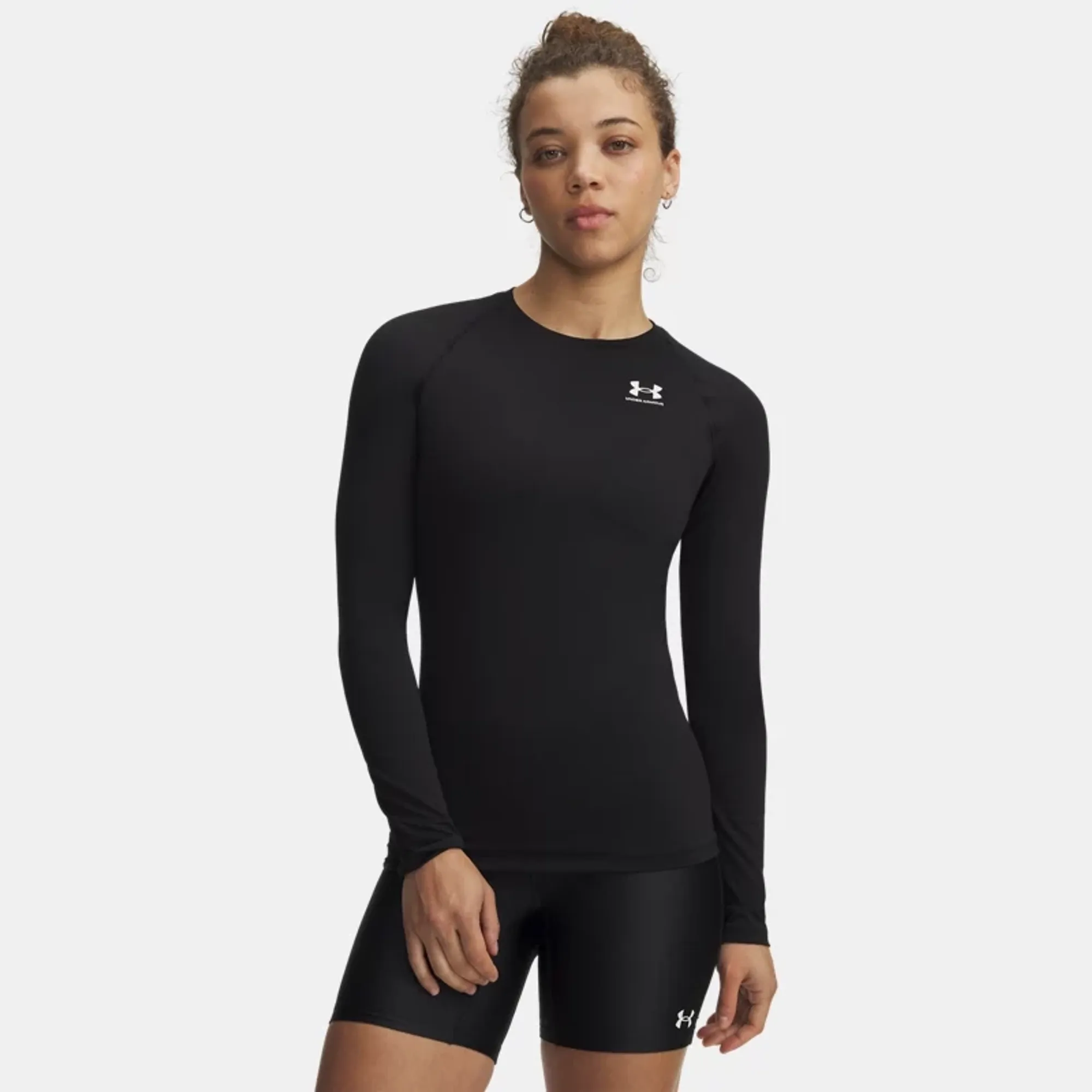 HeatGear® Compression Women's Long Sleeve Ultimate Black / White L