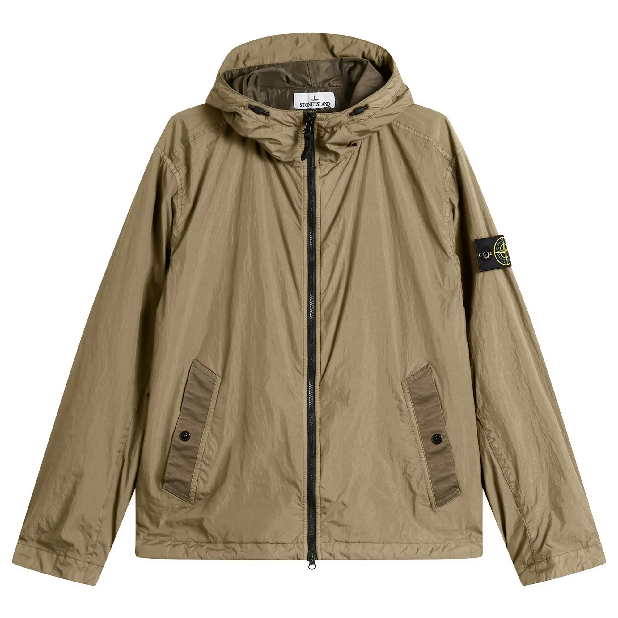 Stone Island Men's Crinkle Reps Hooded Jacket Military Green