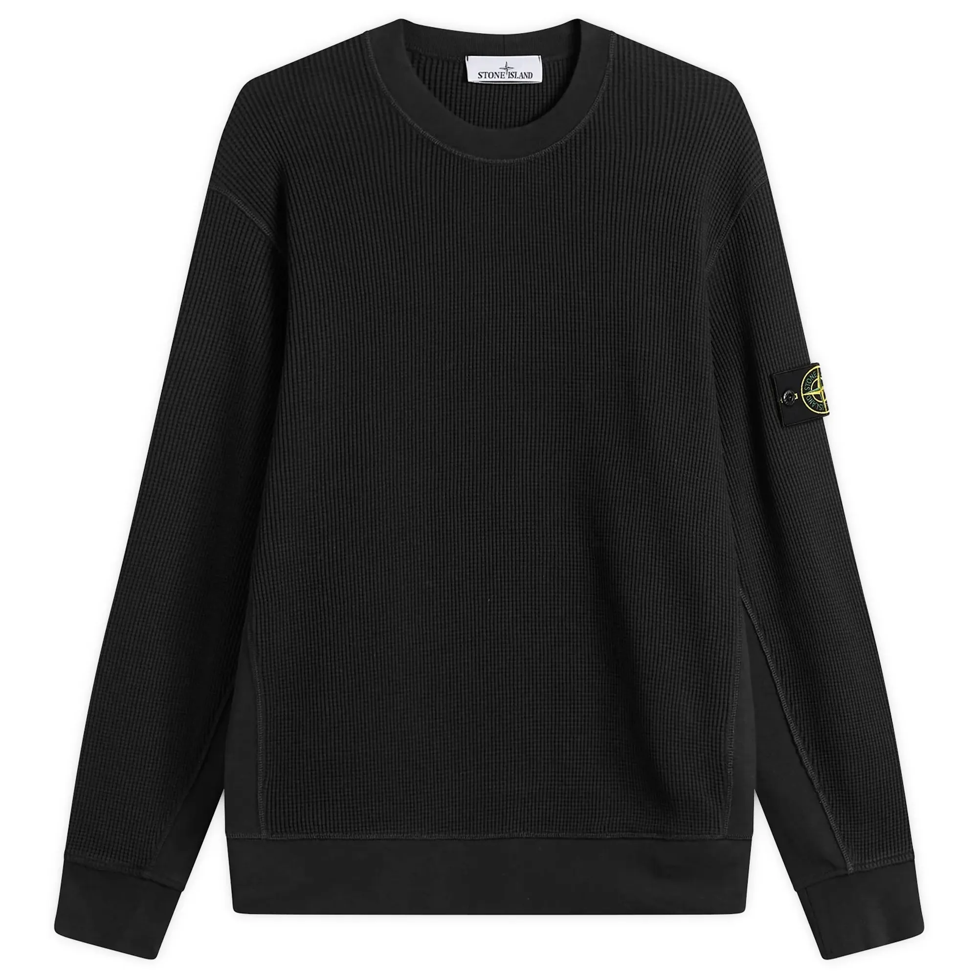 Stone Island Men's Waffle Crew Neck Sweatshirt Black