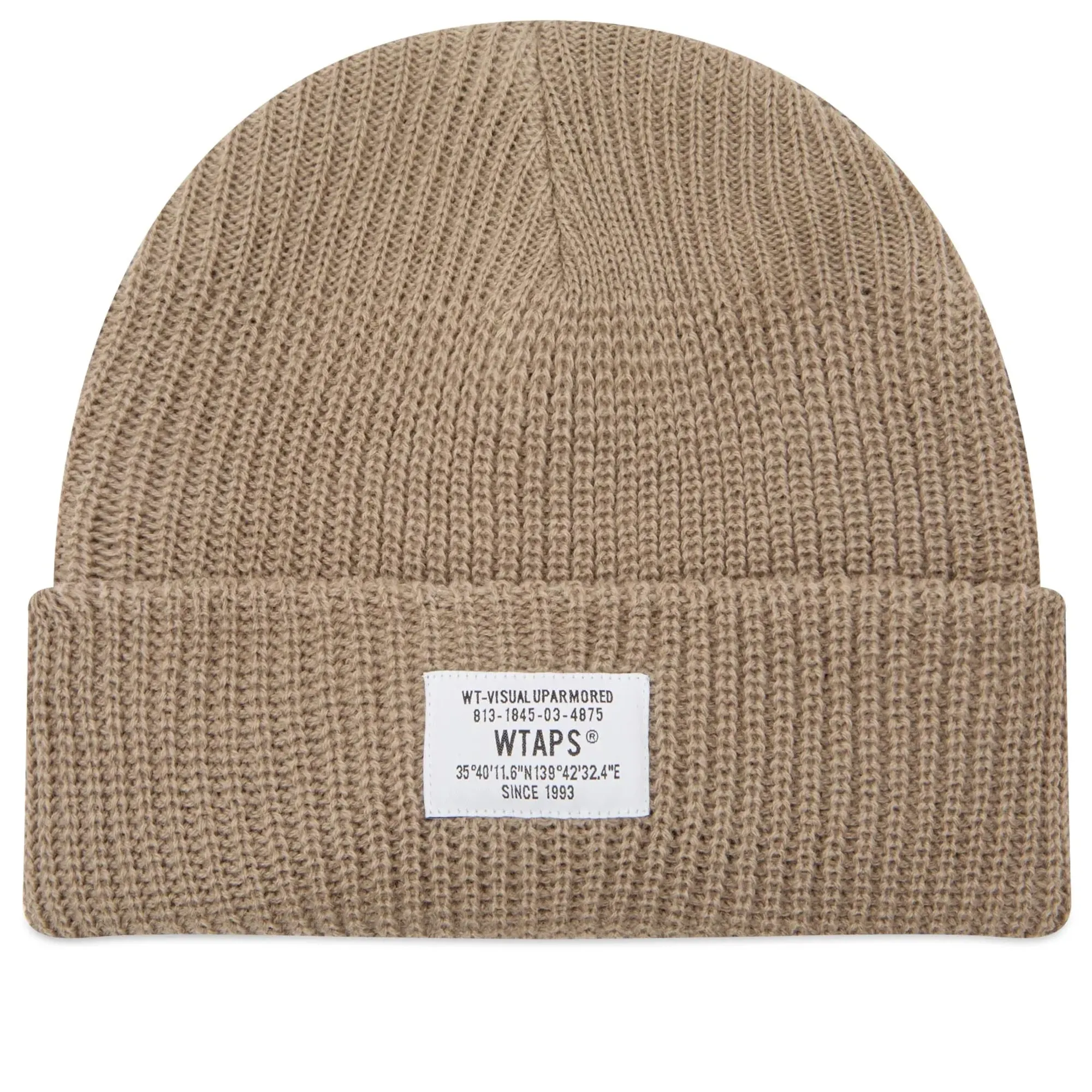 WTAPS Men's SGT Label Beanie Greige