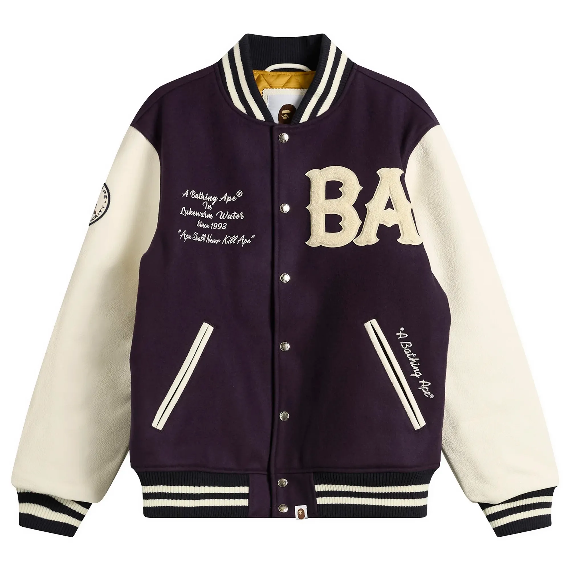 A Bathing Ape Men's Varsity Jacket Purple