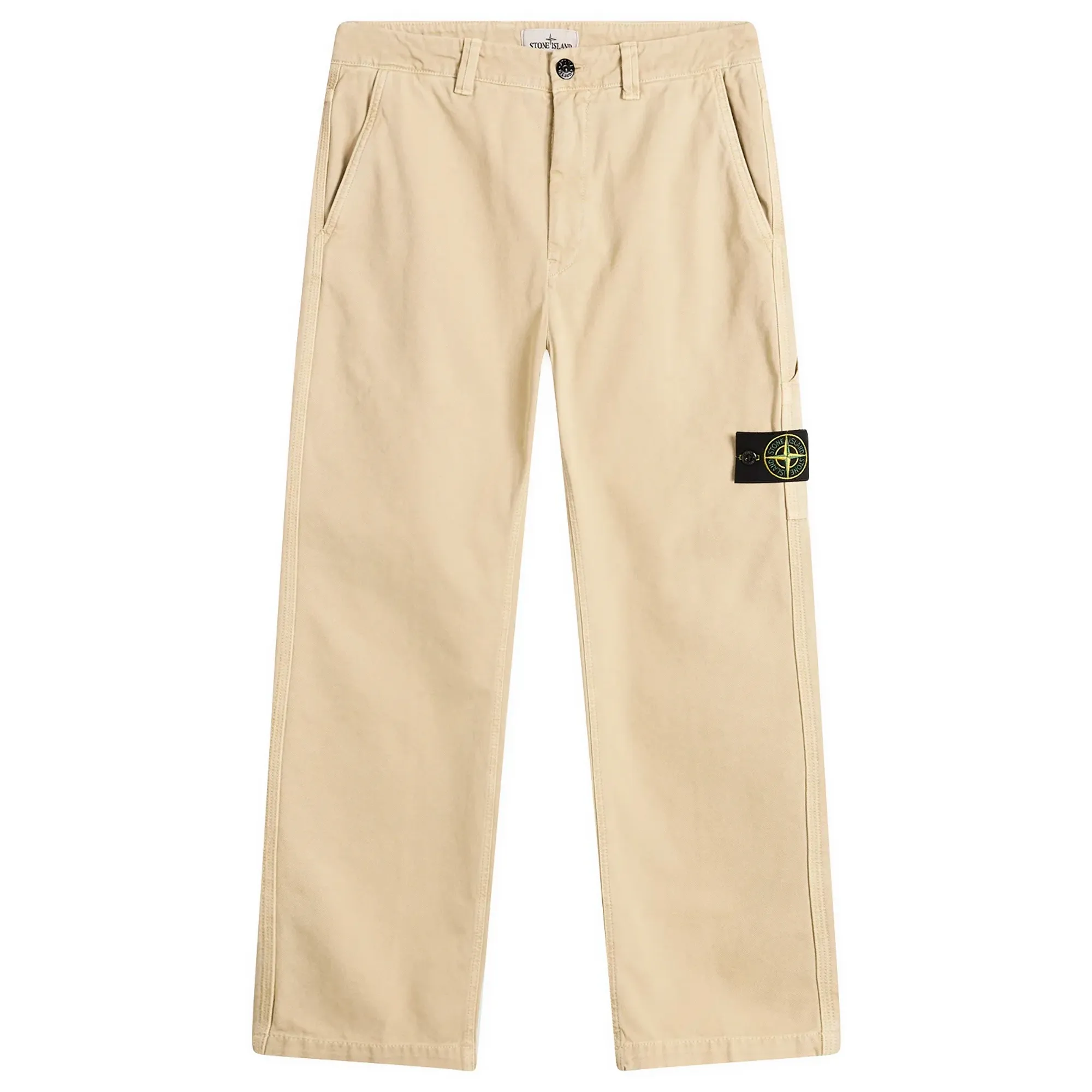 Stone Island Men's Panama Cotton Old Effect Work Pants Desert