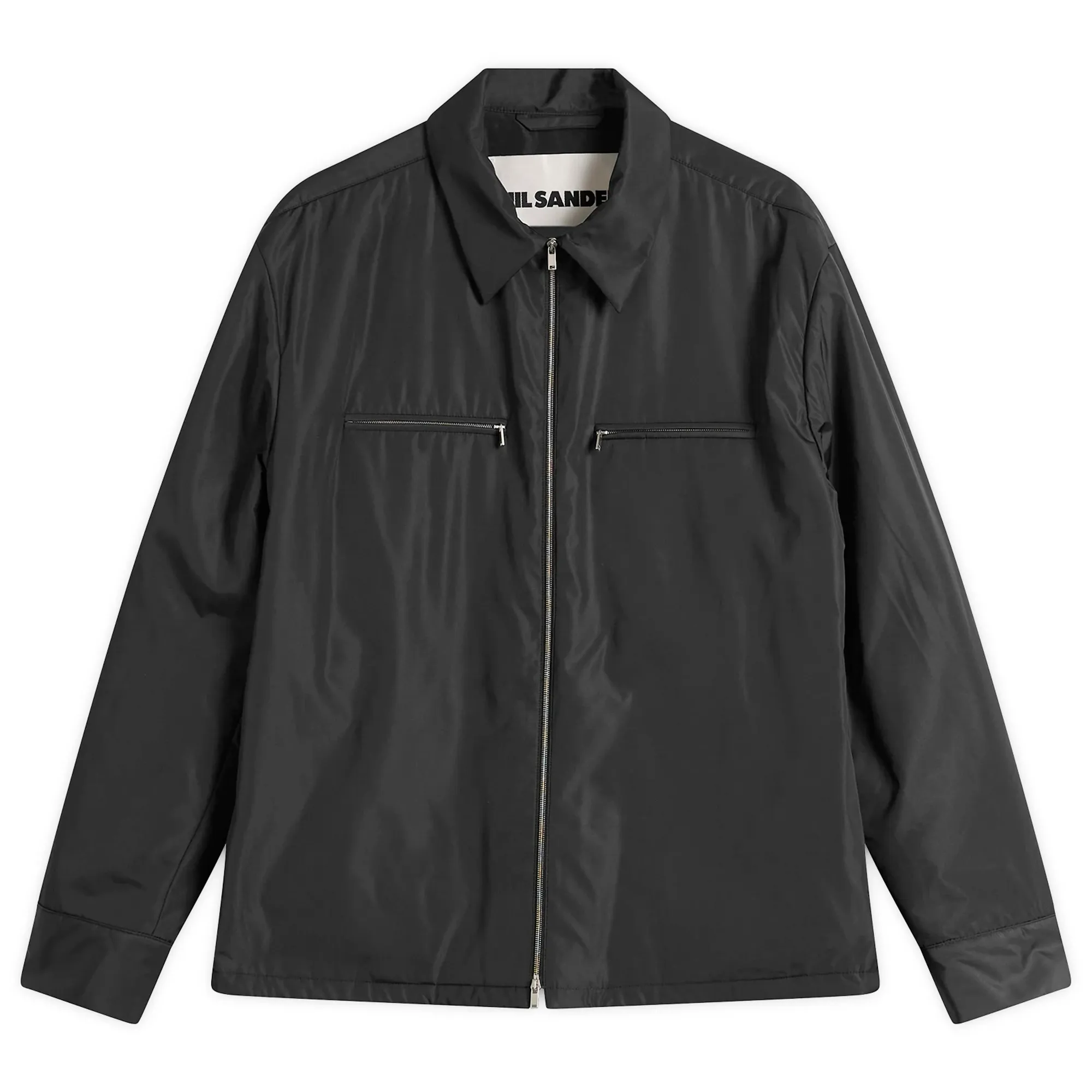 Jil Sander Men's Nylon Zip Up Shirt Jacket Black