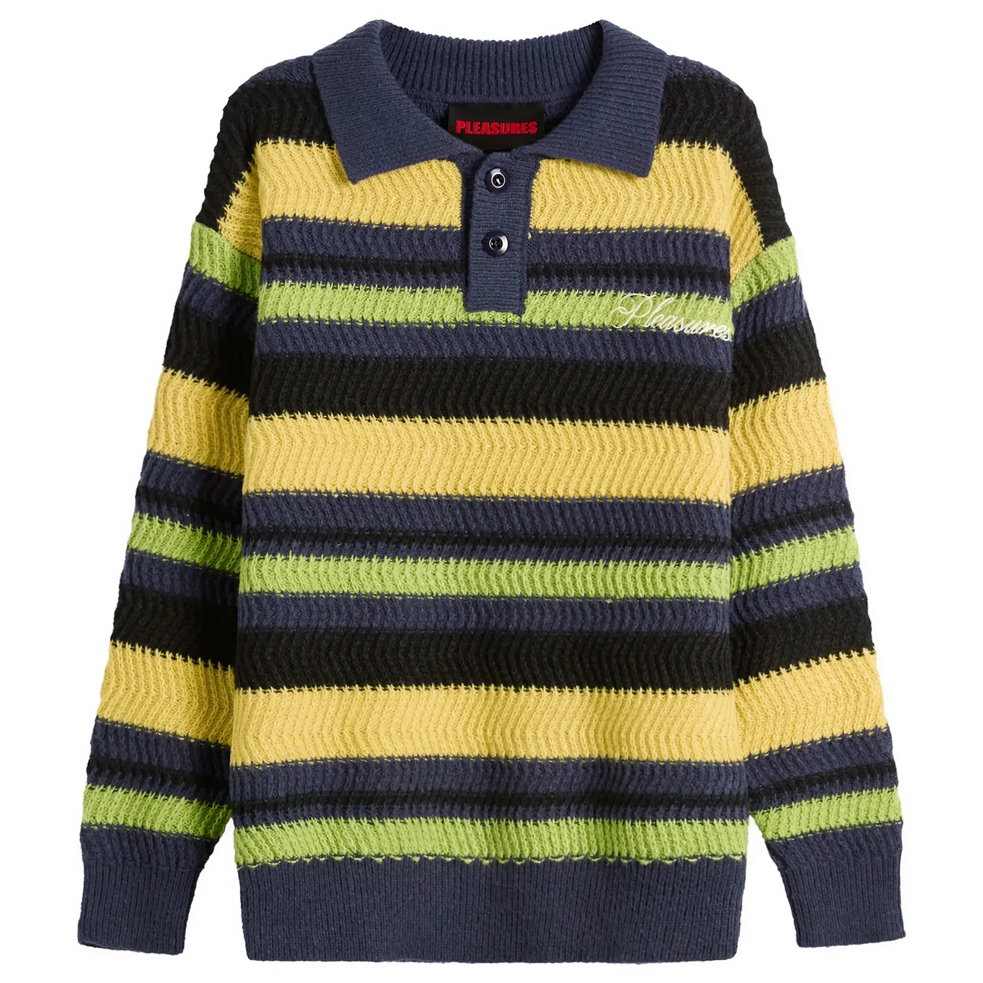 Pleasures Men's Cooper Polo Sweater Yellow