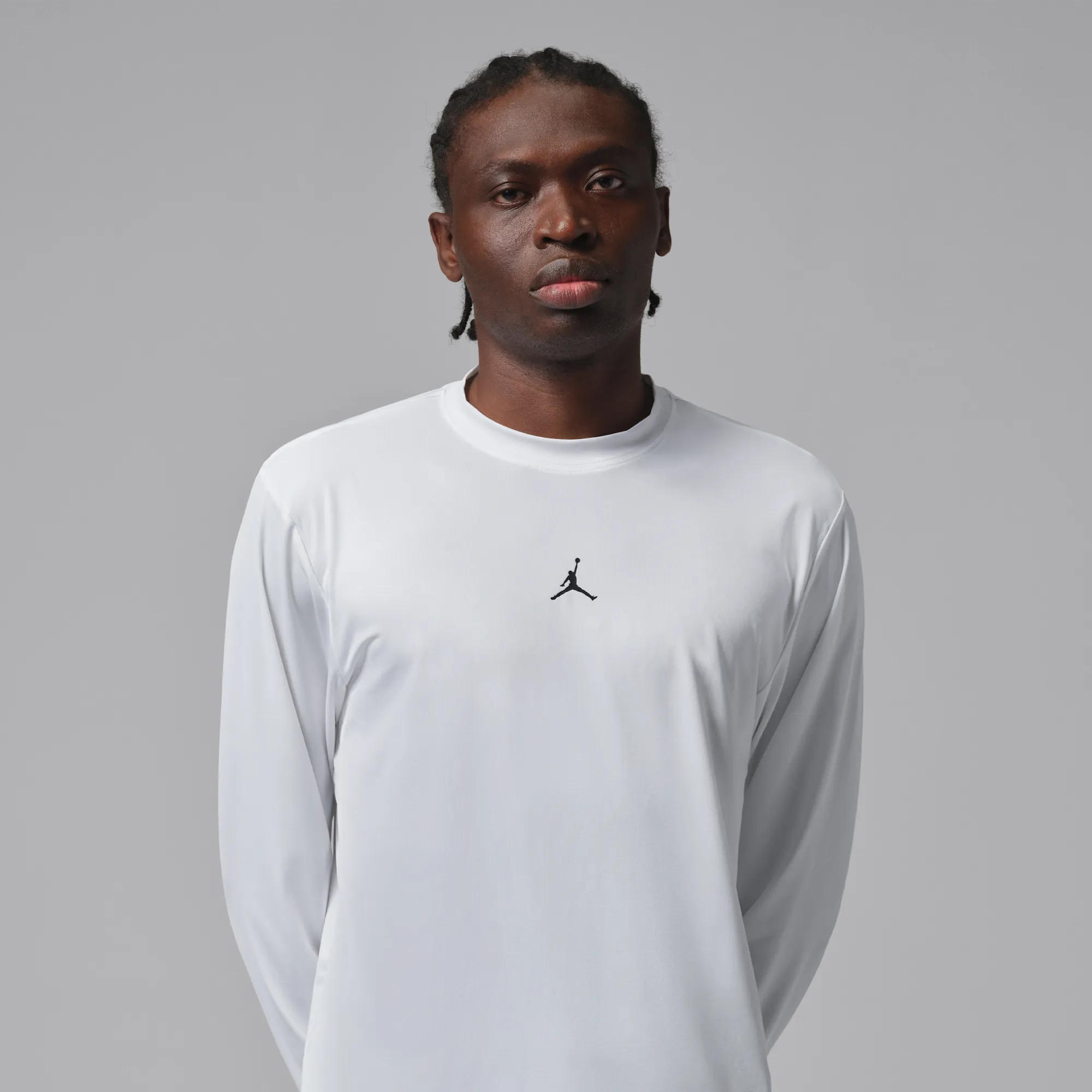 Nike Jordan Sport Essentials Men's Dri-FIT Long-Sleeve Top - White - Polyester