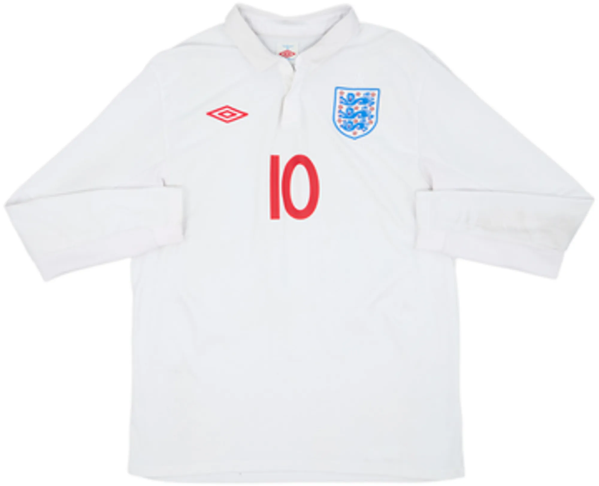 2009-10 England Home L/S Shirt Rooney #10 - 5/10 - (L)