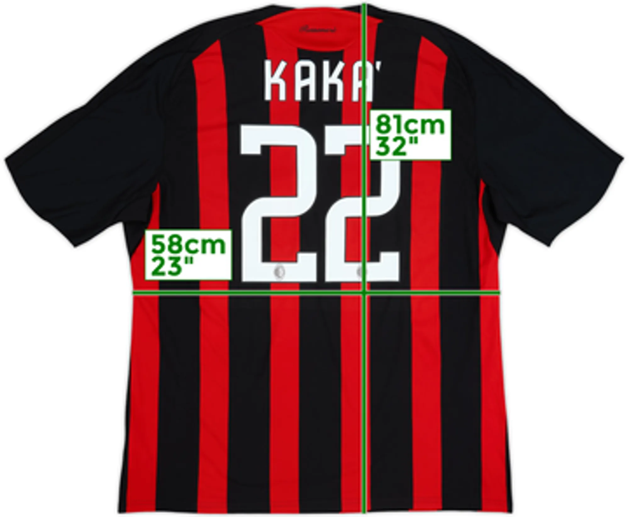 2008-09 AC Milan Home Shirt Kaka #22 - 6/10 - (M)