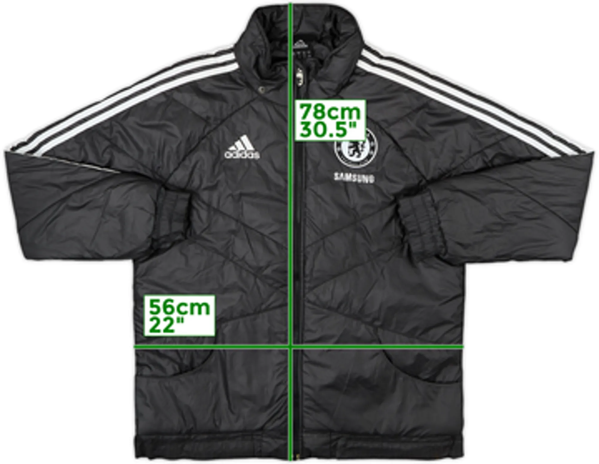 2011-12 Chelsea adidas Padded Bench Coat - 8/10 - (S)