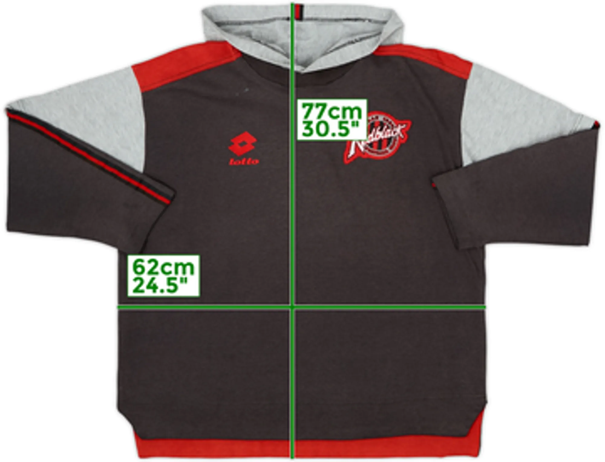 1995-96 AC Milan Lotto Hooded Sweat Top - 5/10 - (M/L)