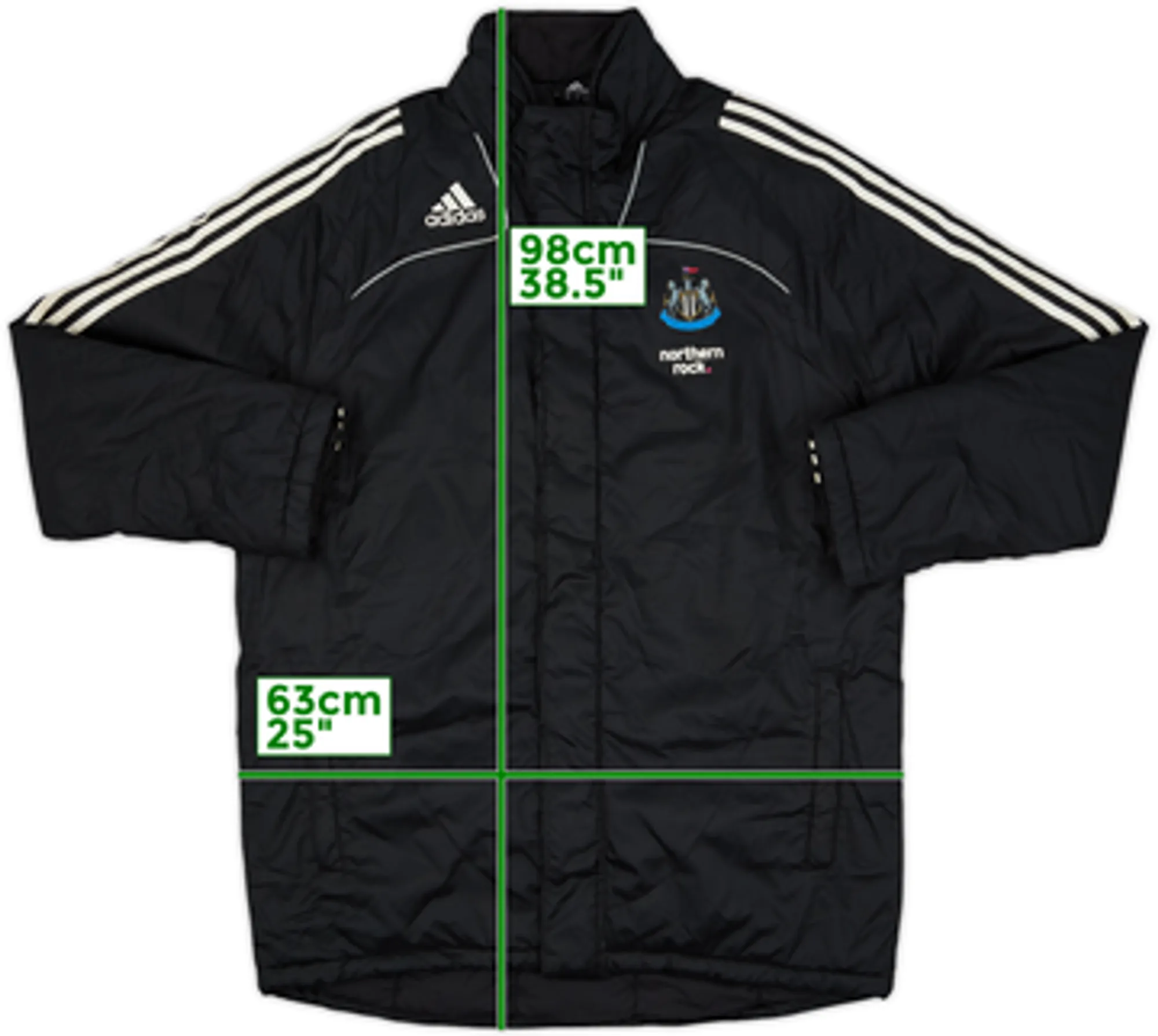 2008-09 Newcastle adidas Padded Bench Coat - 7/10 - (L)