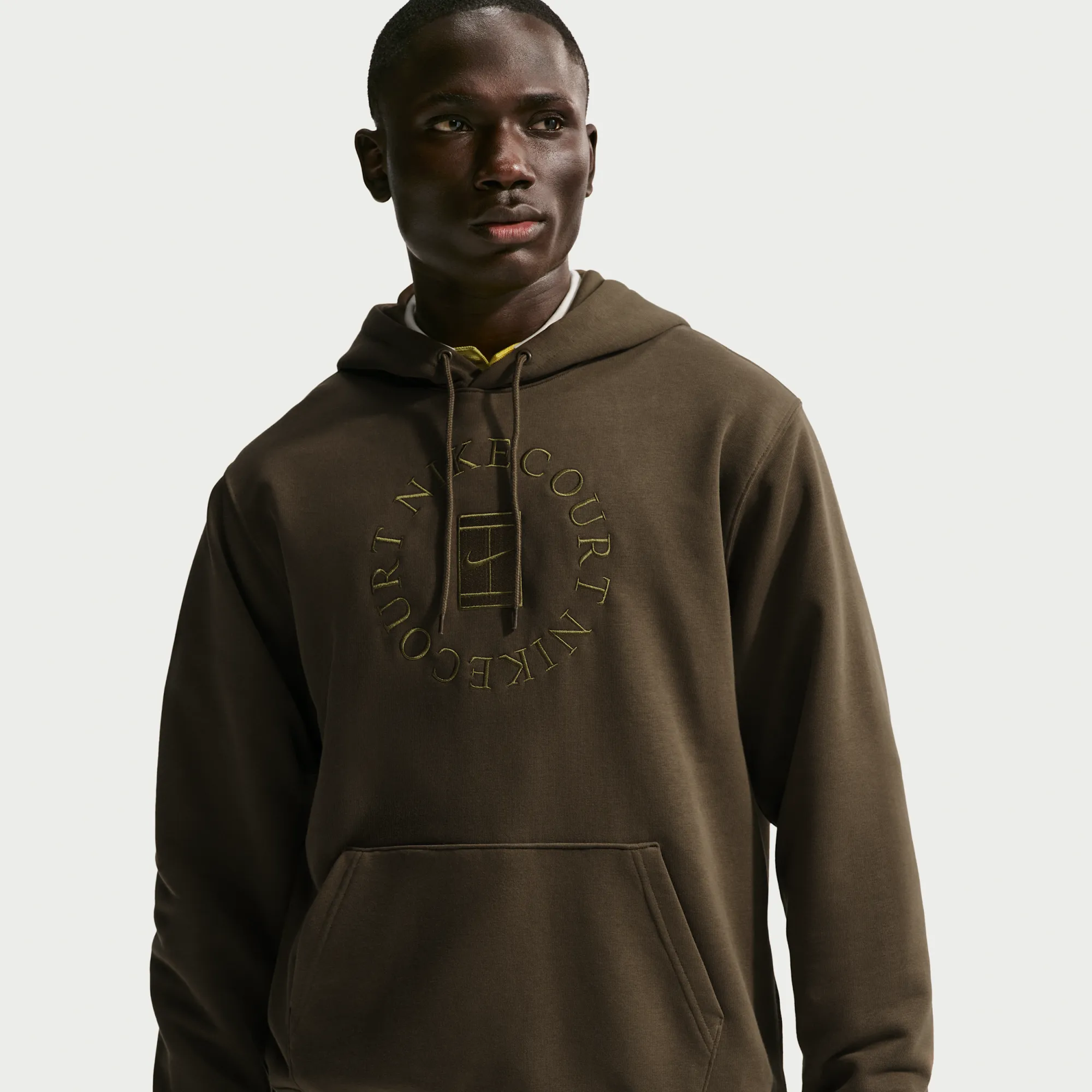 NikeCourt Heritage Dri-FIT French Terry Tennis Pullover Hoodie - Brown - Fleece