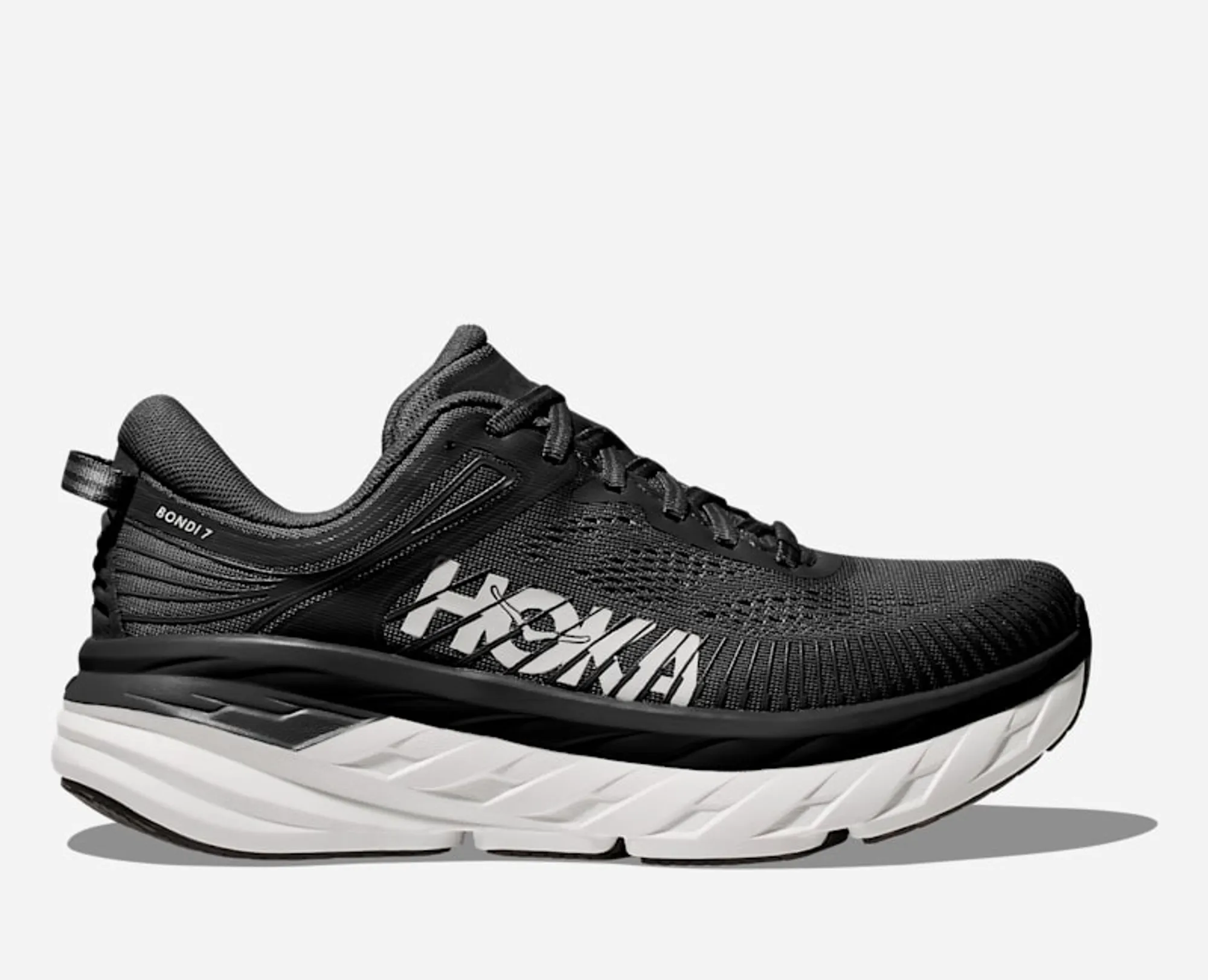 Hoka Women's Bondi 7 Road Running Shoes In Black/White
