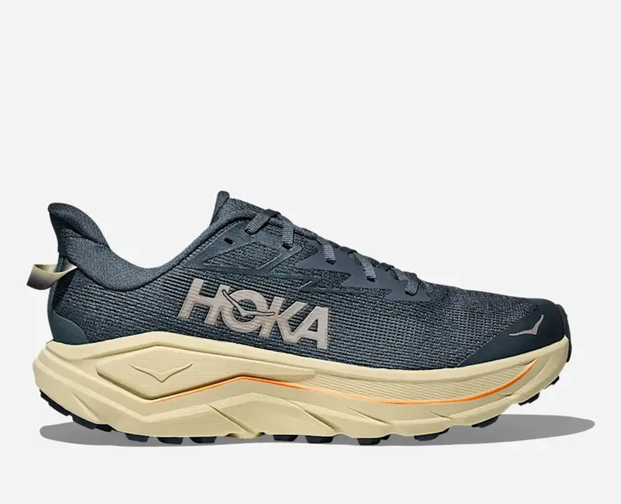 Hoka Men's Challenger 8 Road Running Shoes In Faded Navy/Pampass Grass