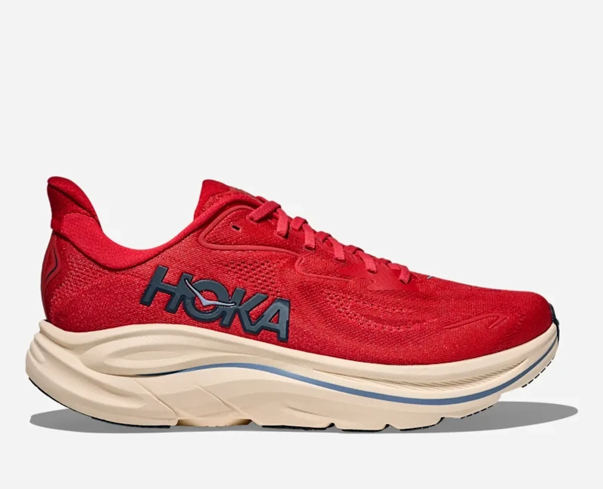 Hoka Men's Clifton 10 Road Running Shoes In Vermillion/Varsity Navy